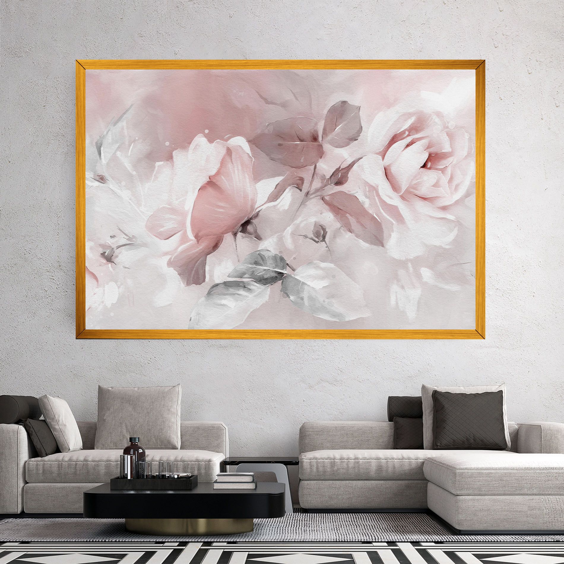 Abstract Pink Flowers mockup 2