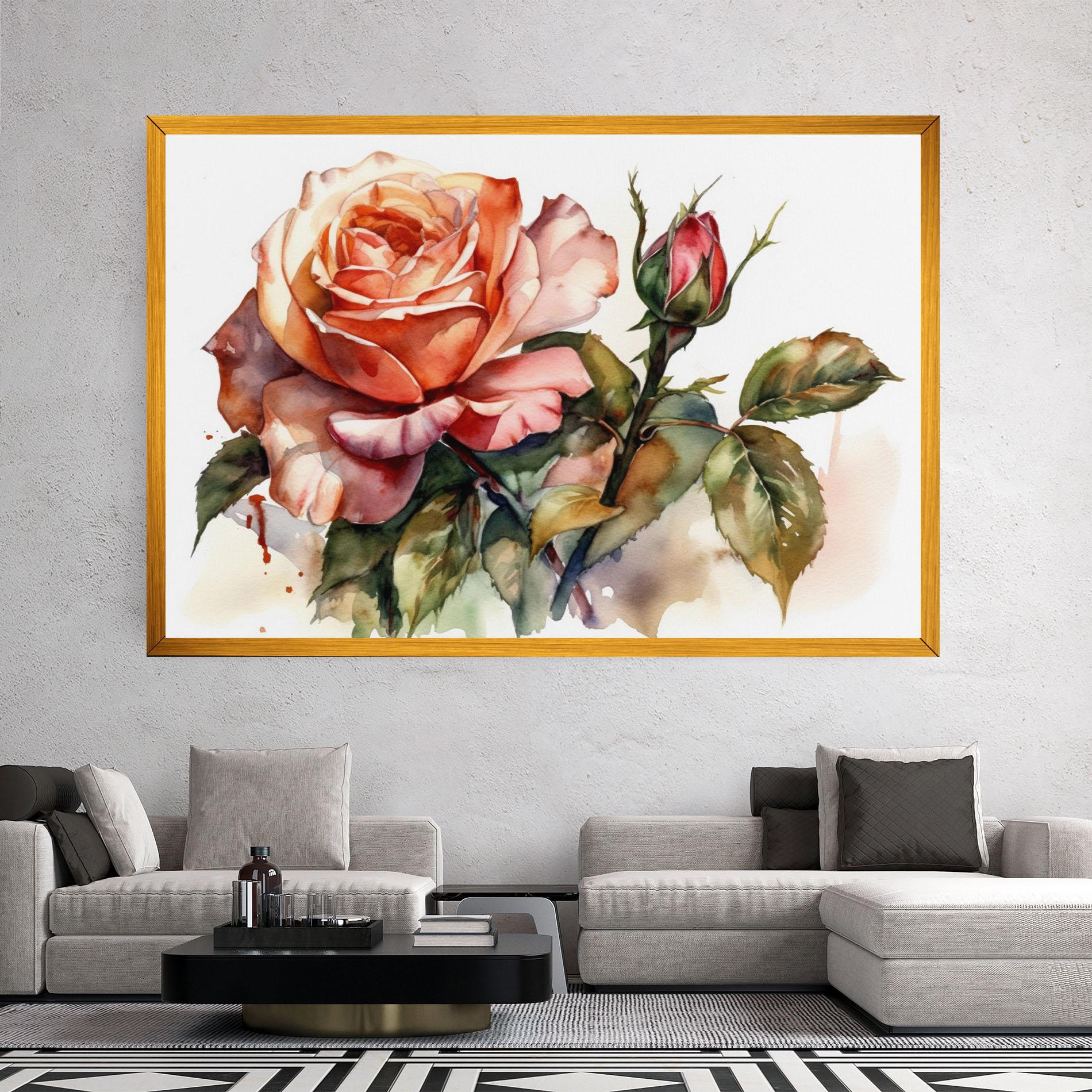 Vászonkép Big Rose Painted mockup 2