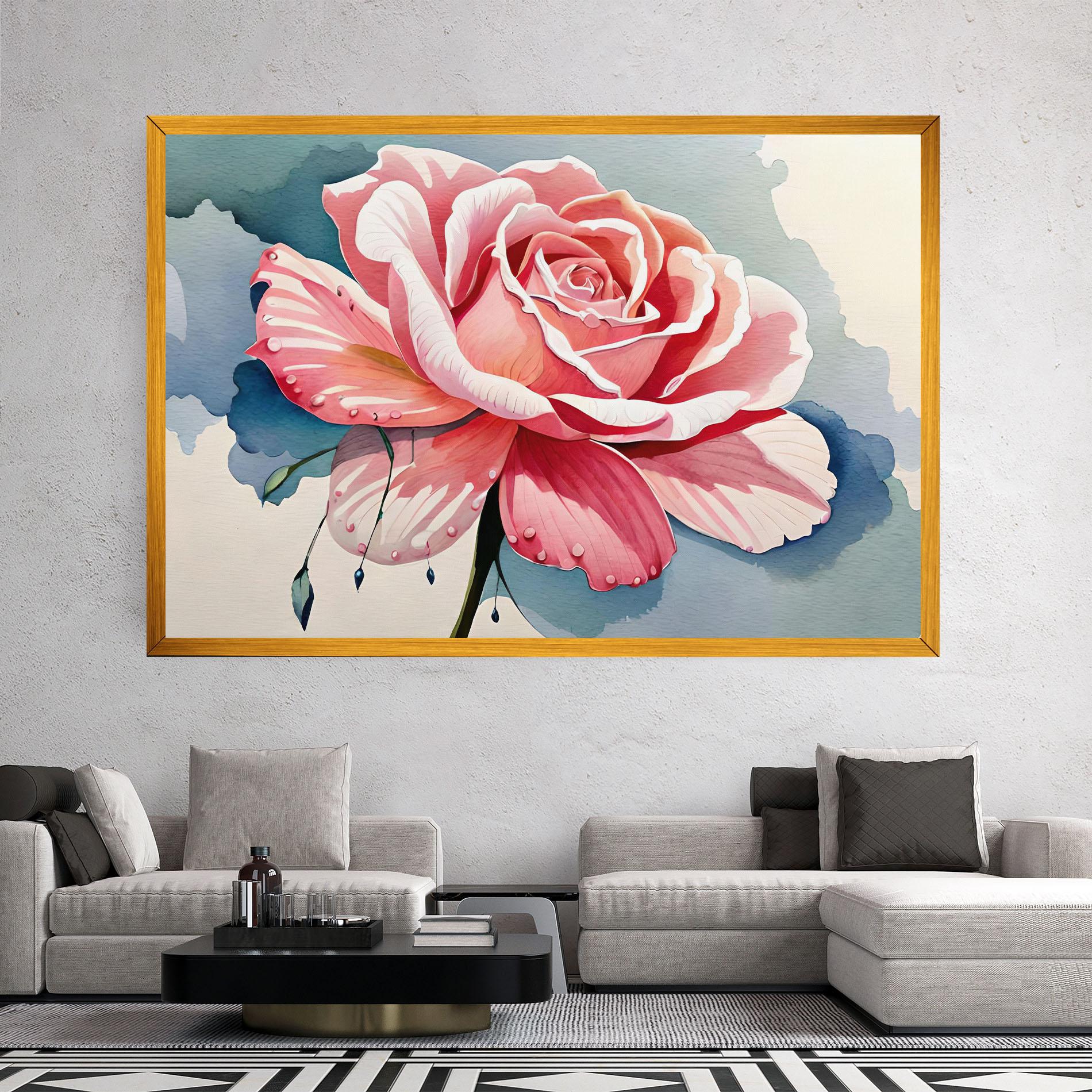 Vászonkép Bih Pink Rose mockup 2