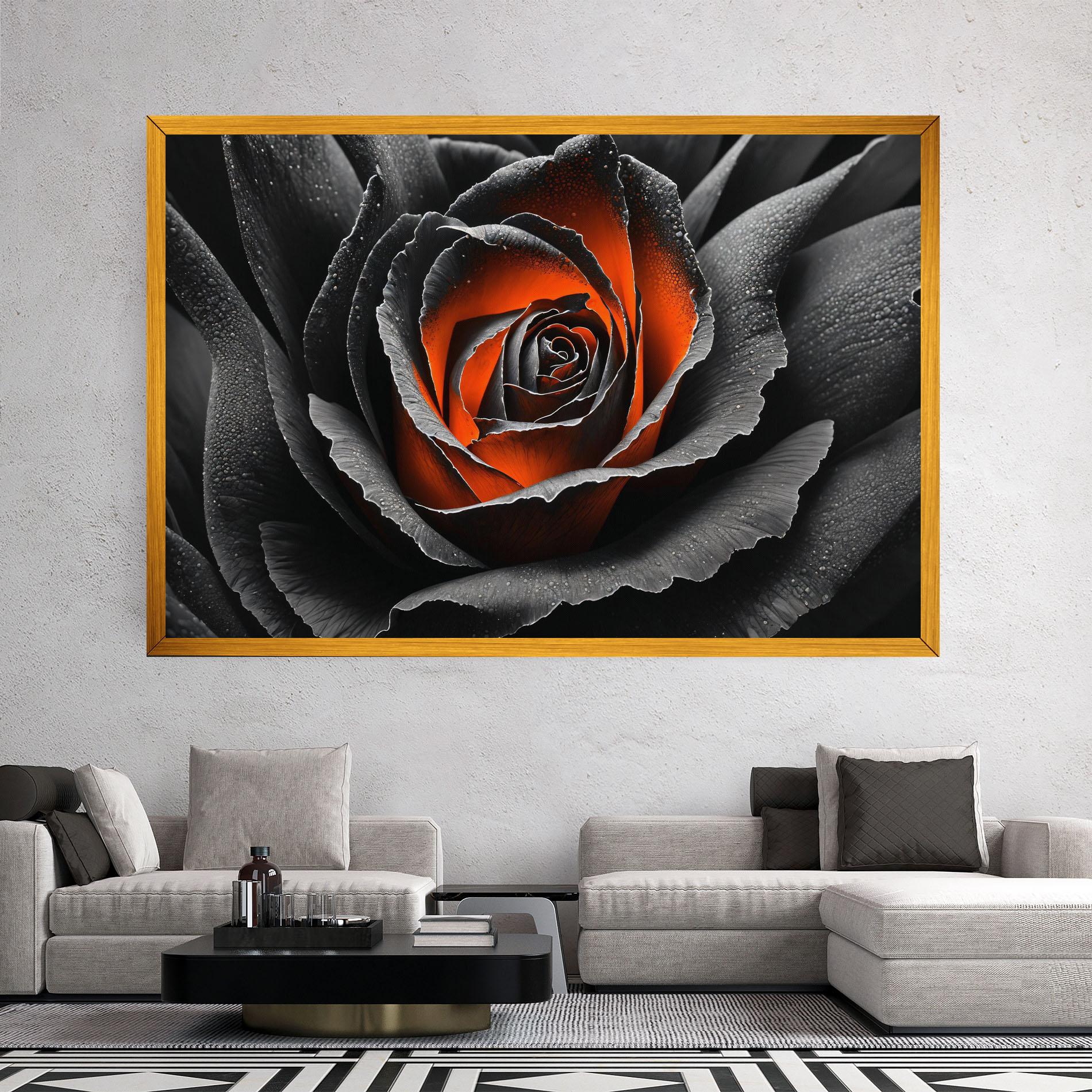 Vászonkép Grey Orange Rose mockup 2