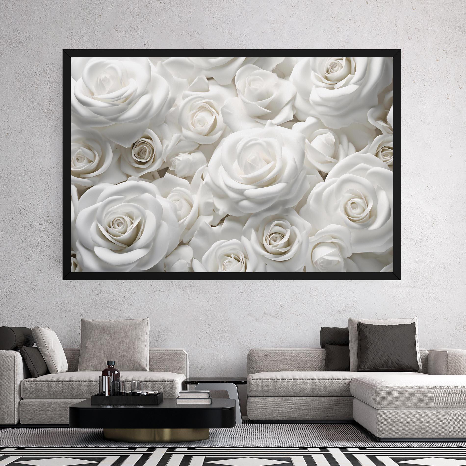 Vászonkép 3d White Roses mockup 2