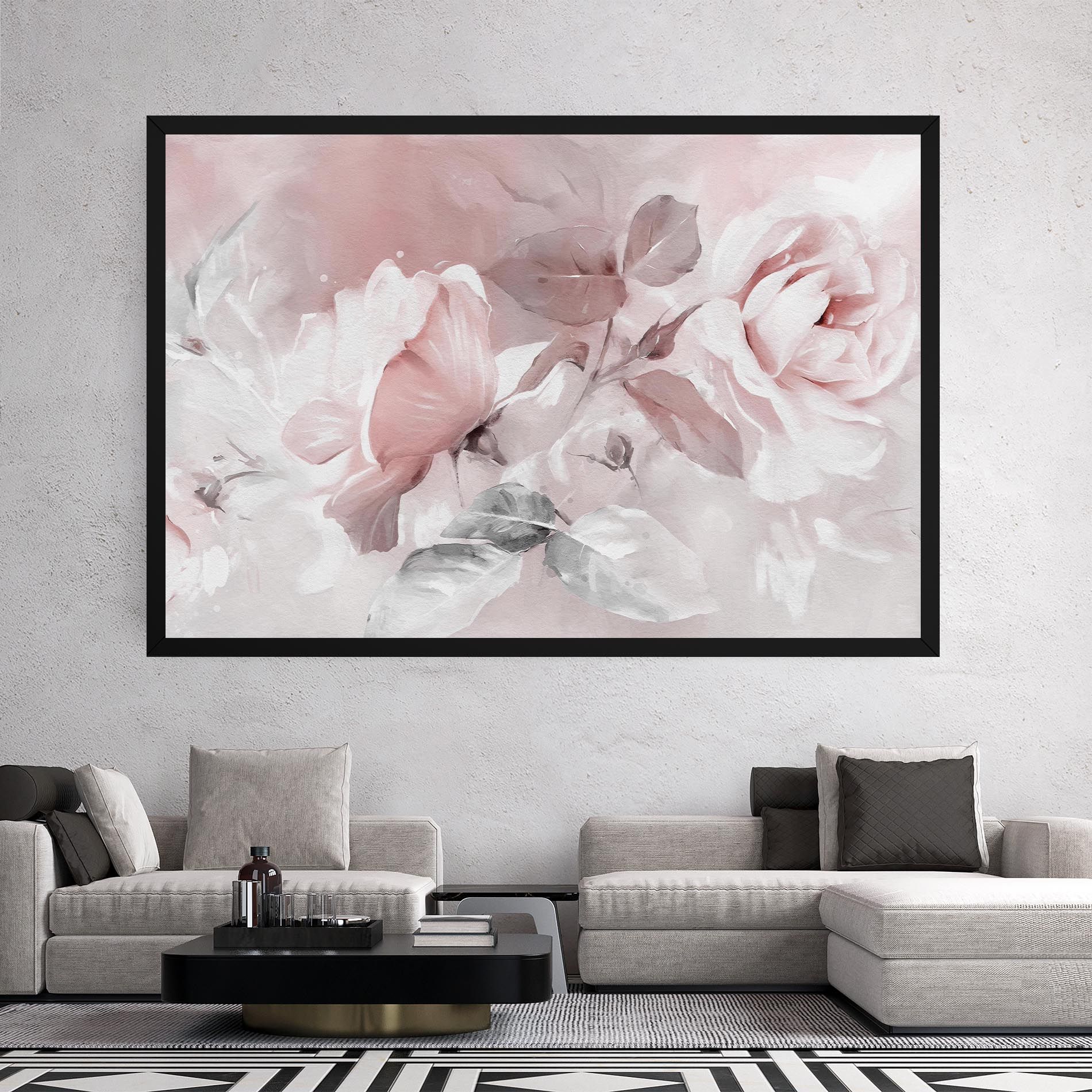 Abstract Pink Flowers mockup 2