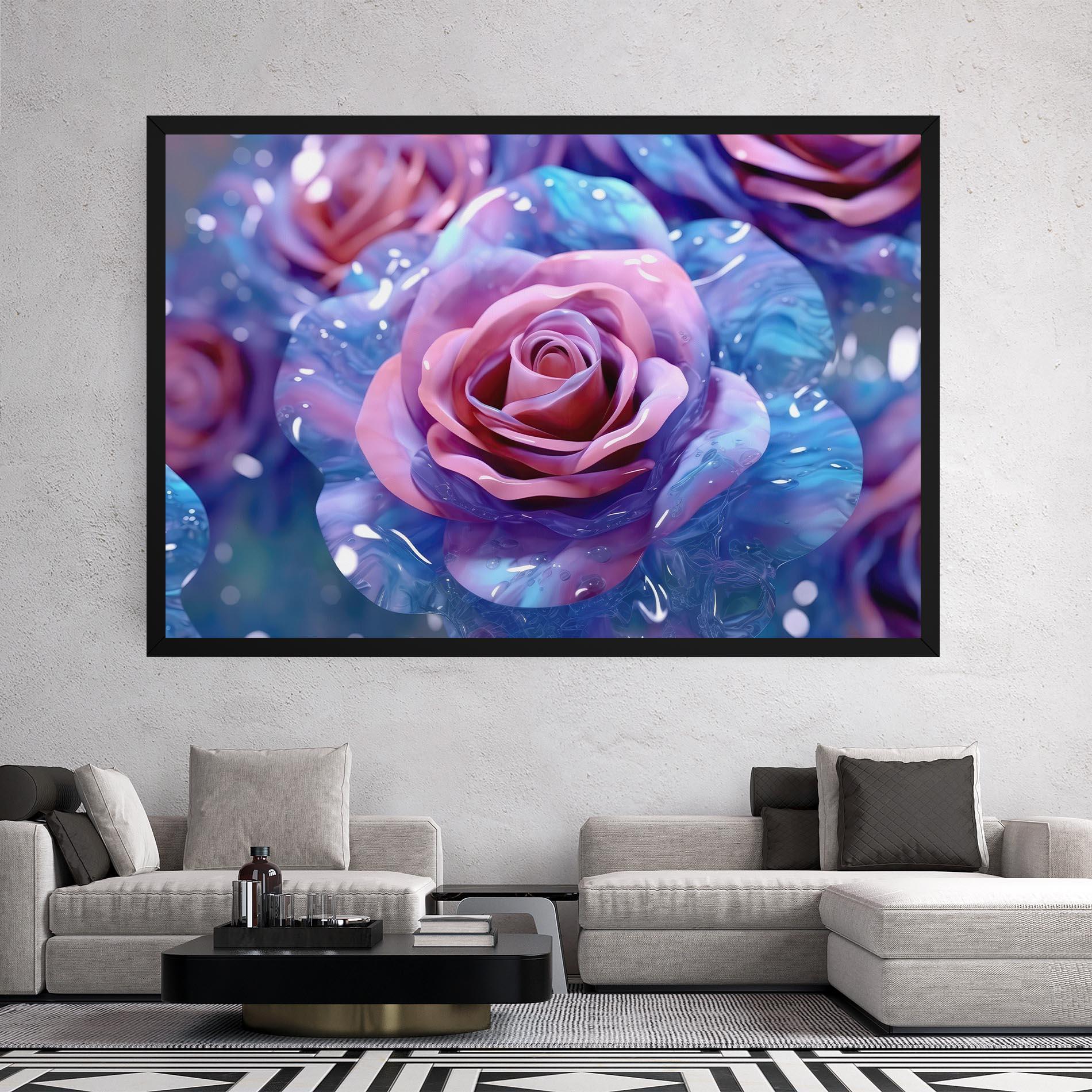 Vászonkép Beautiful Blue Pink Rose mockup 2