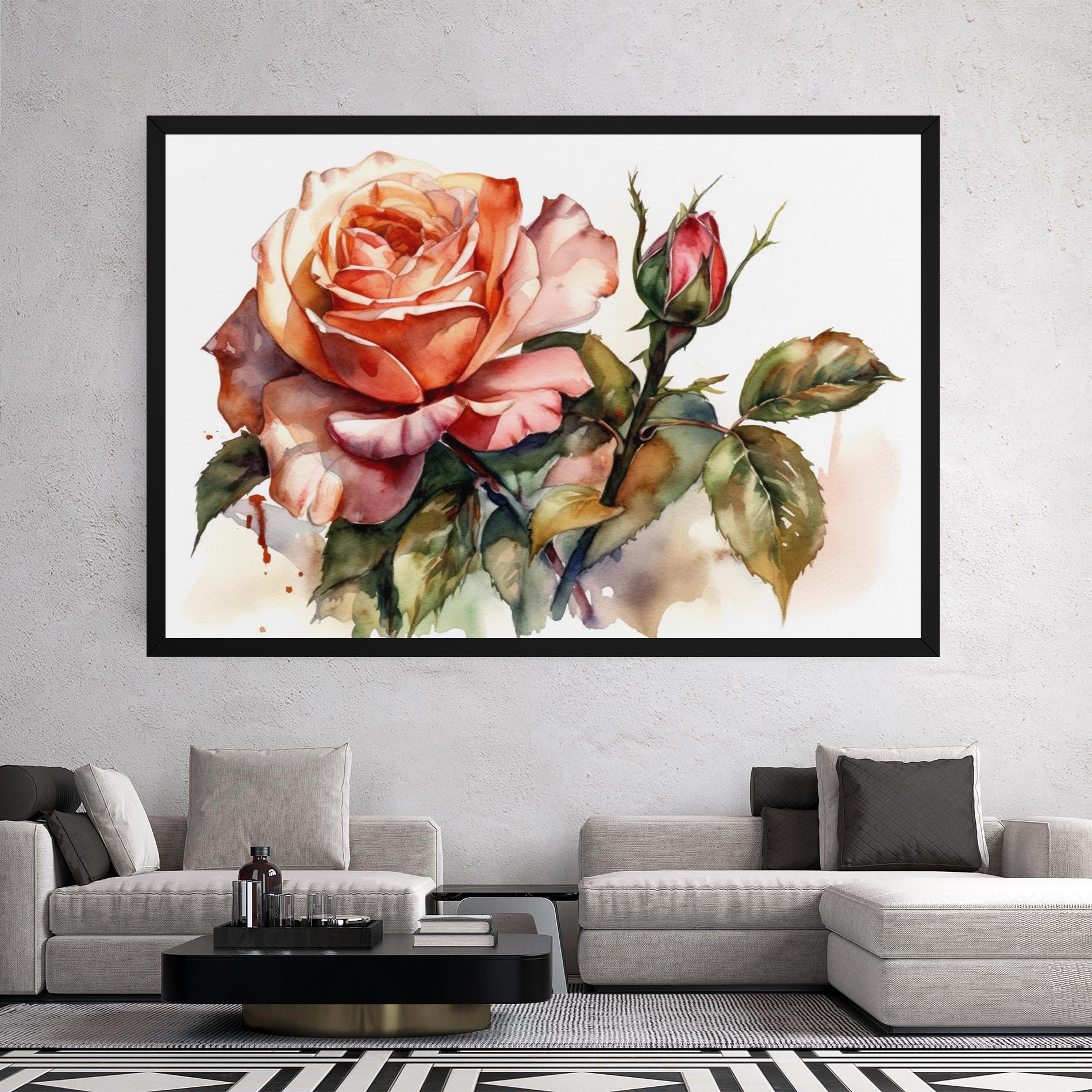 Vászonkép Big Rose Painted mockup 2