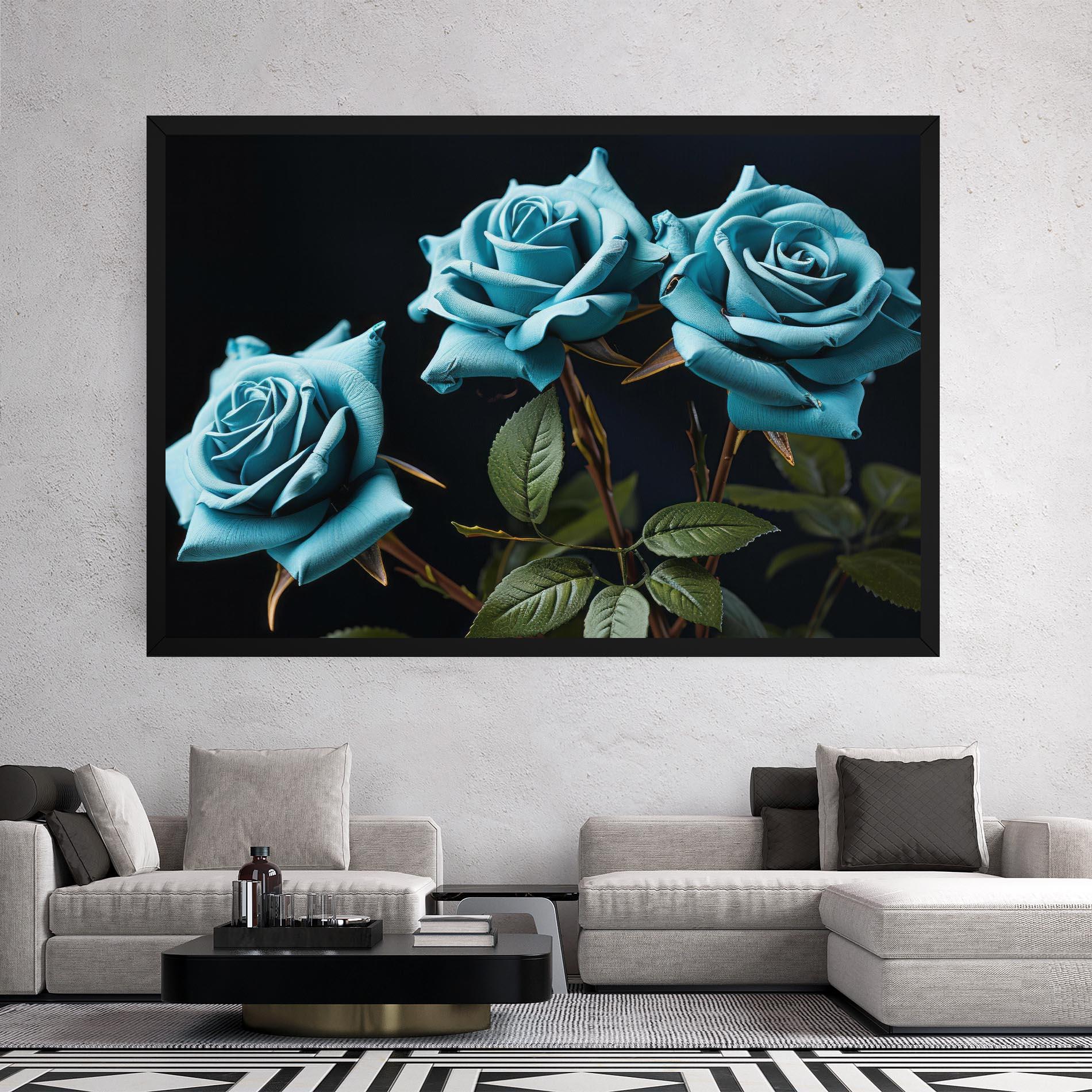 Vászonkép Blue Roses mockup 2
