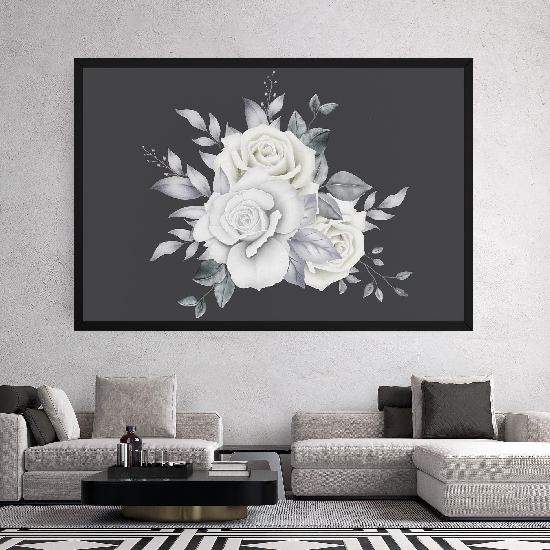 Vászonkép White Grey Rose mockup 2