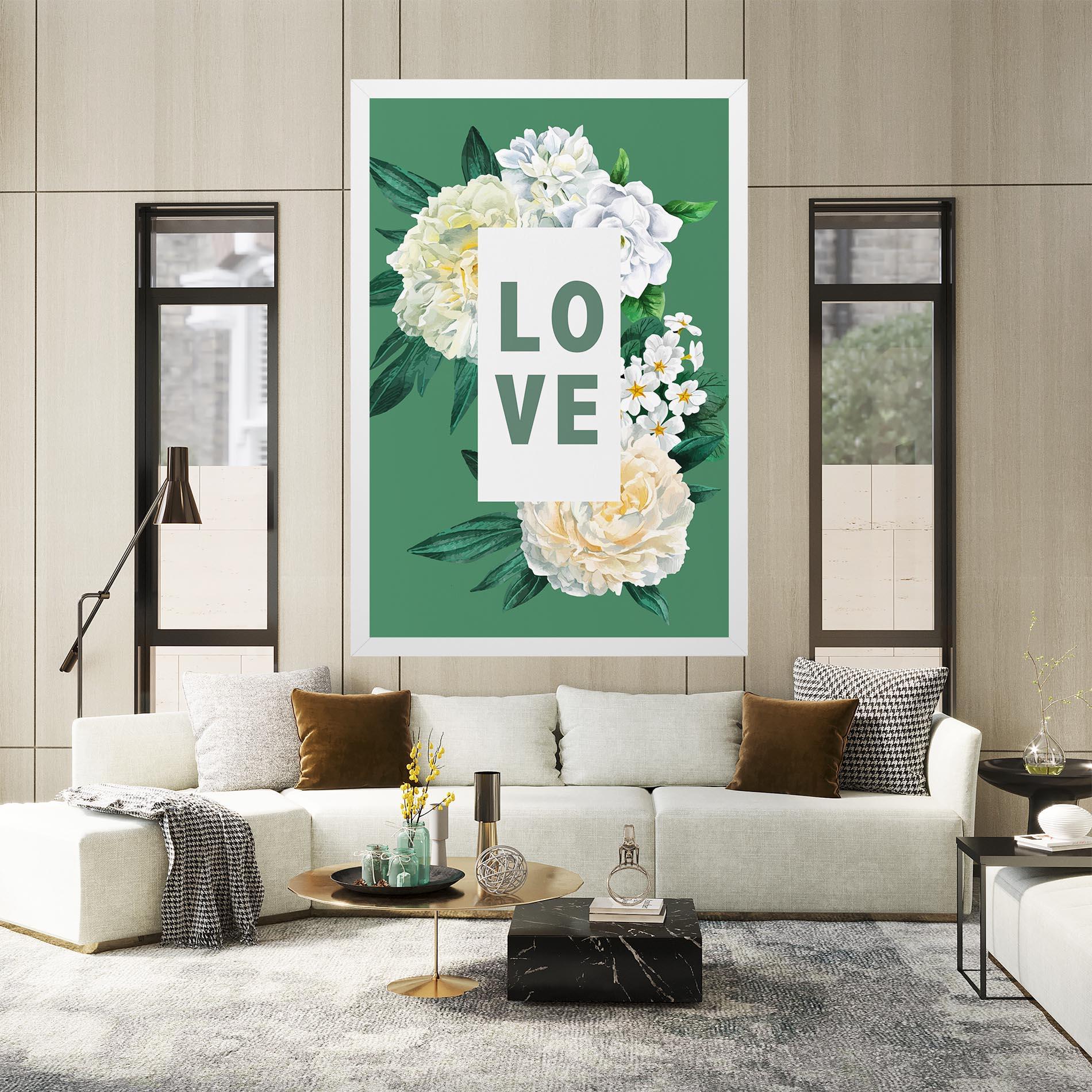 Vászonkép Love Green Rose mockup 2