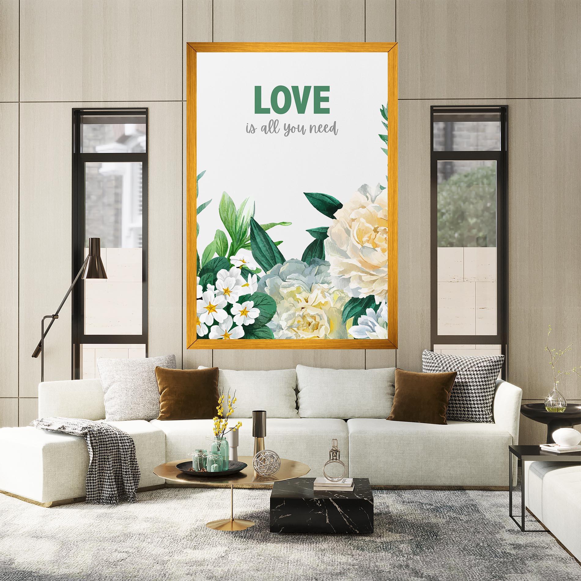 Vászonkép Green Rose Love mockup 2