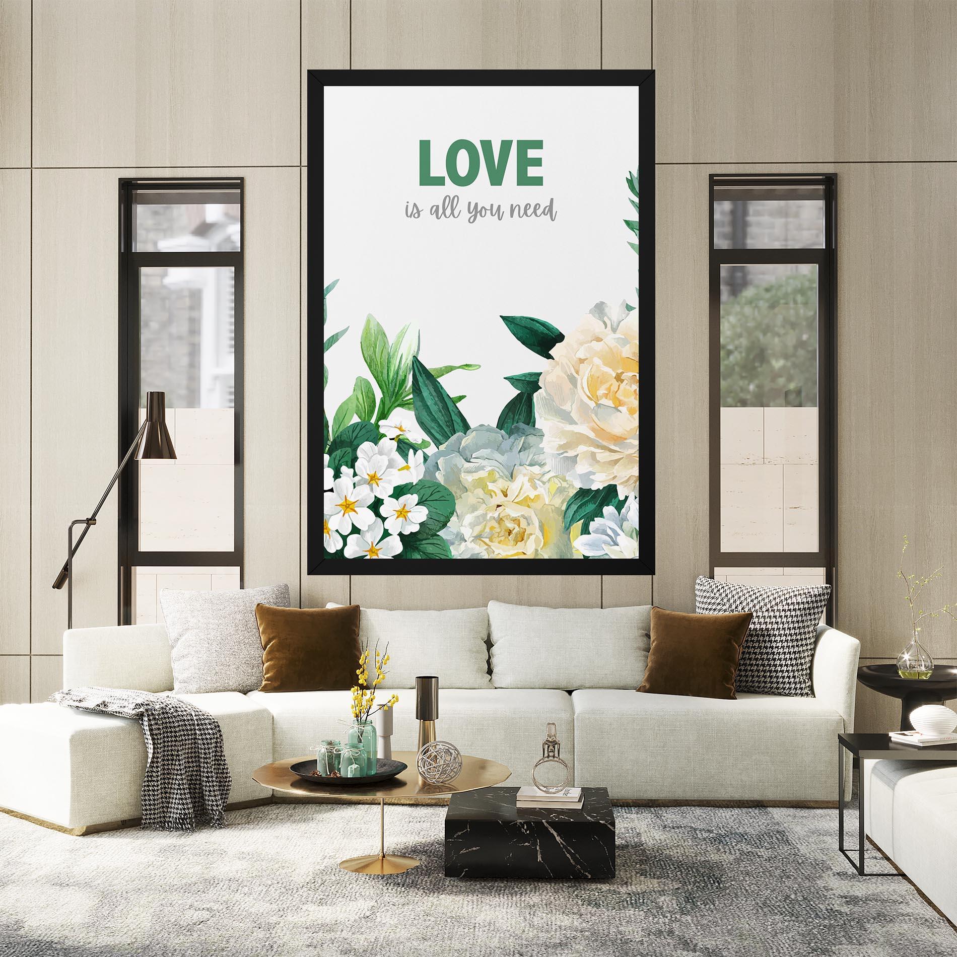 Vászonkép Green Rose Love mockup 2