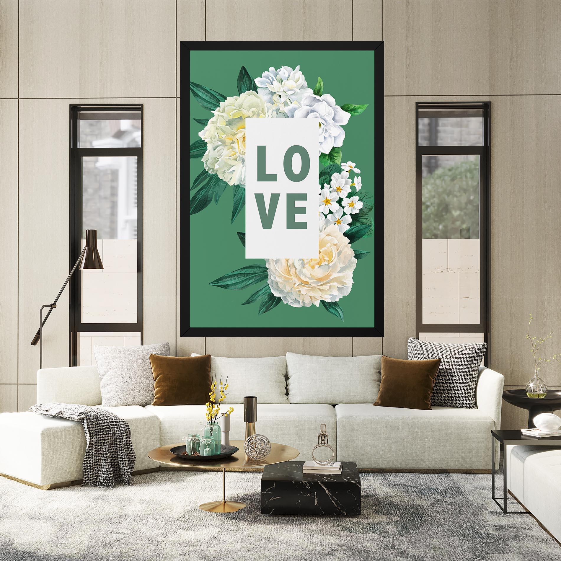 Vászonkép Love Green Rose mockup 2
