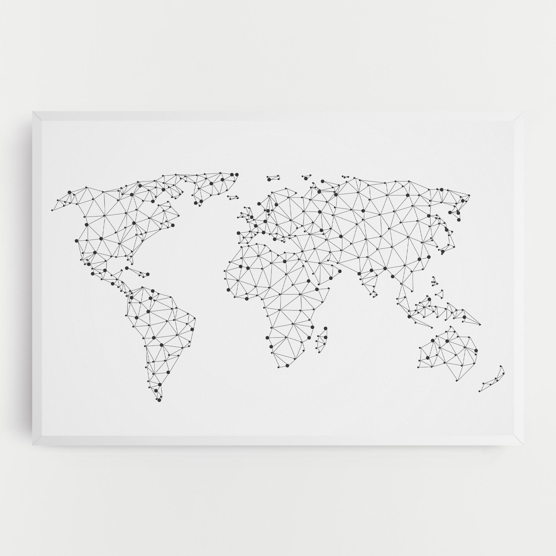 Vászonkép Black Map Line mockup 0