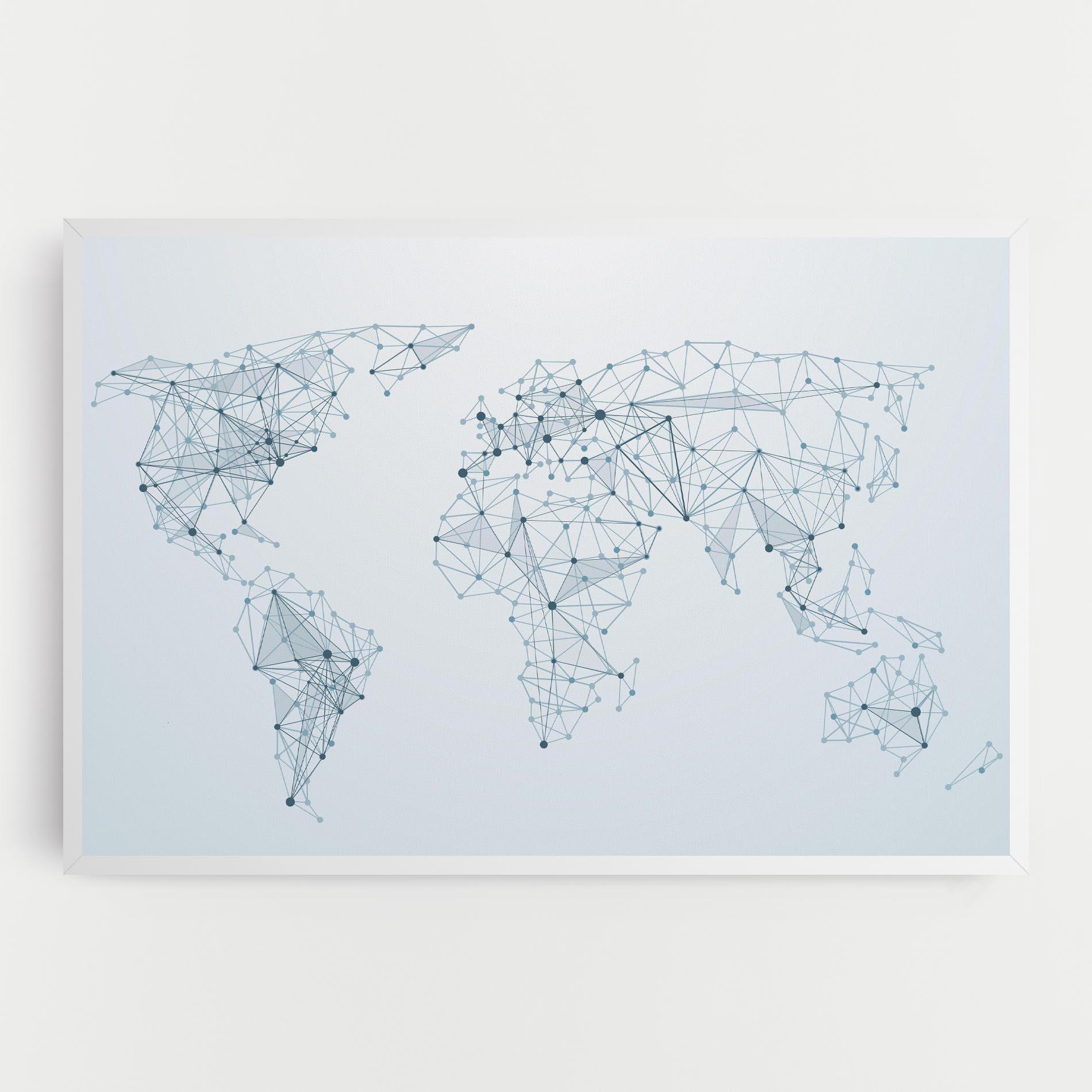 Vászonkép Blue Line Map mockup 0