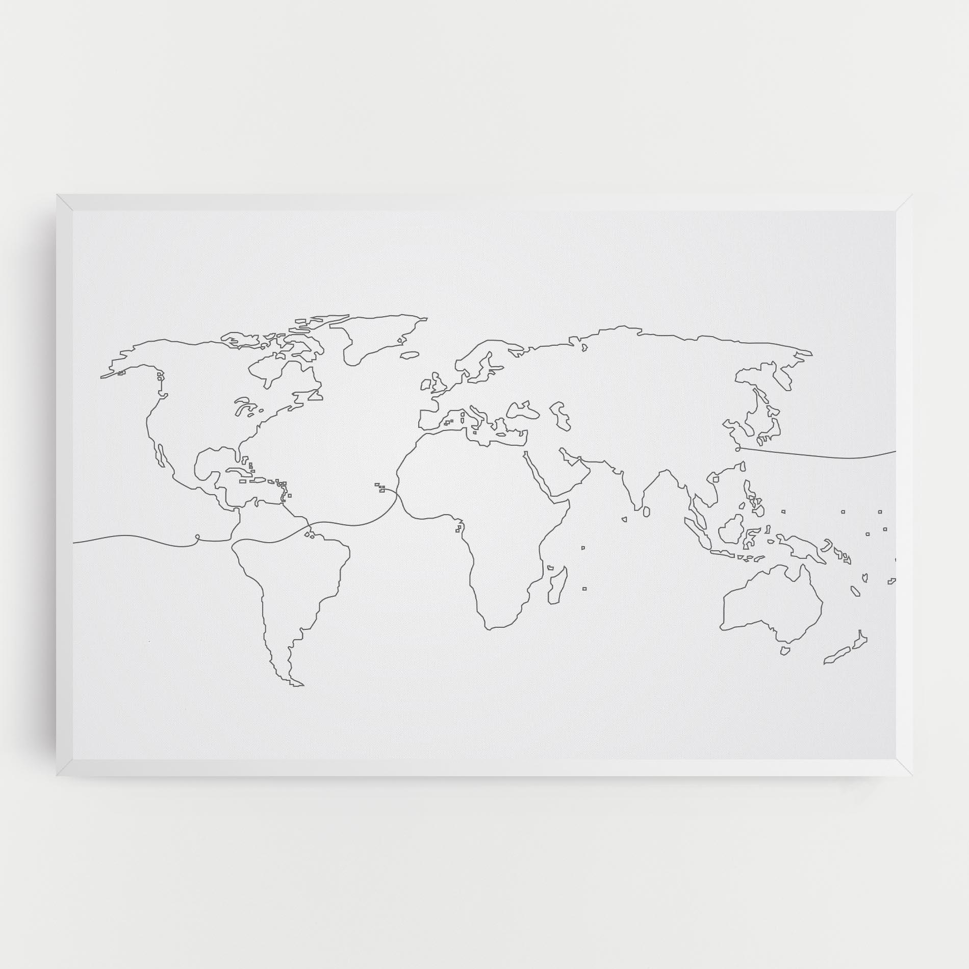 Vászonkép Continuous Line Map mockup 0