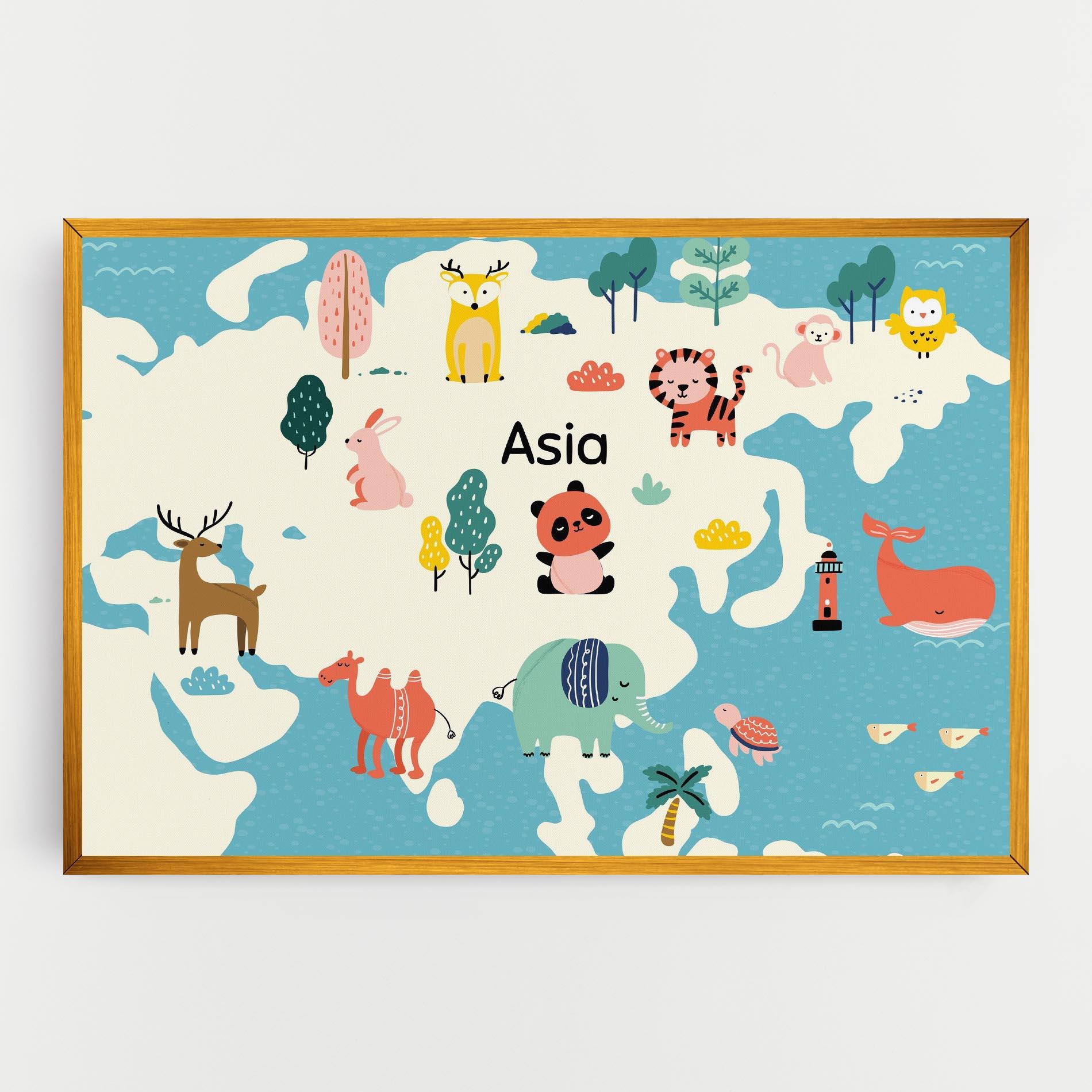 Vászonkép Asia Cute Map mockup 0