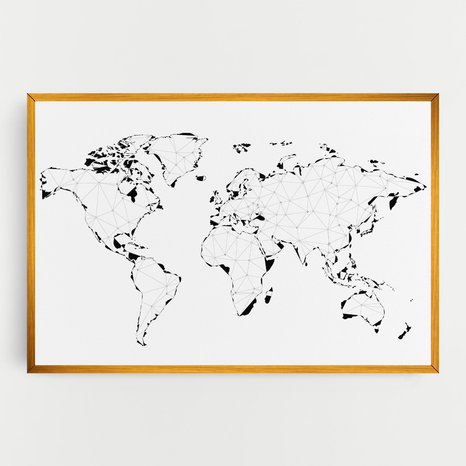 Vászonkép Black Line Map mockup 0