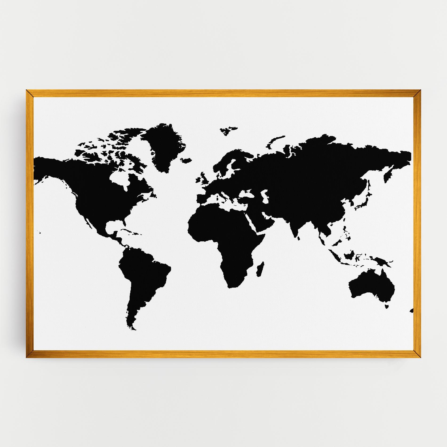 Vászonkép Global Black Map mockup 0