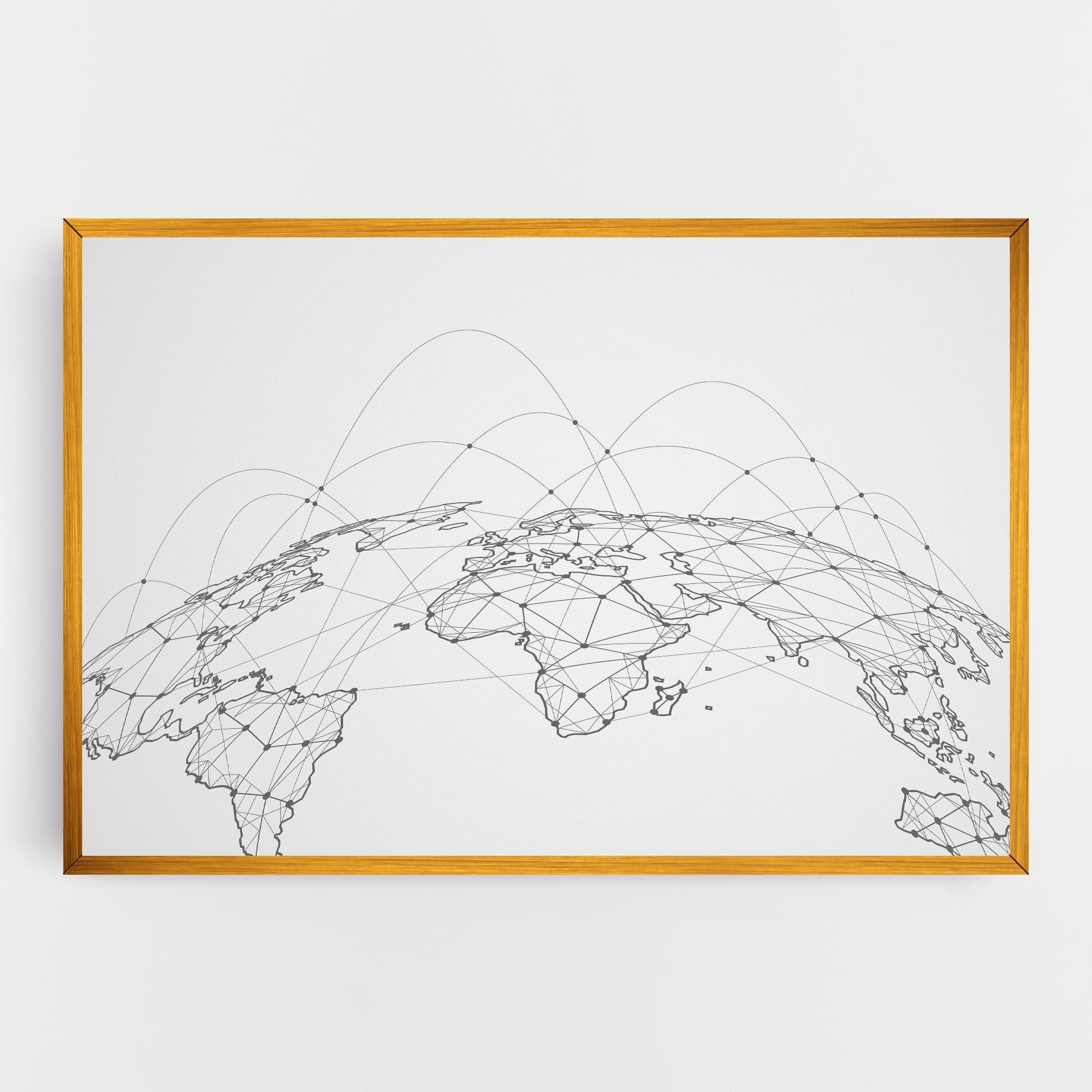 Vászonkép Global Network mockup 0