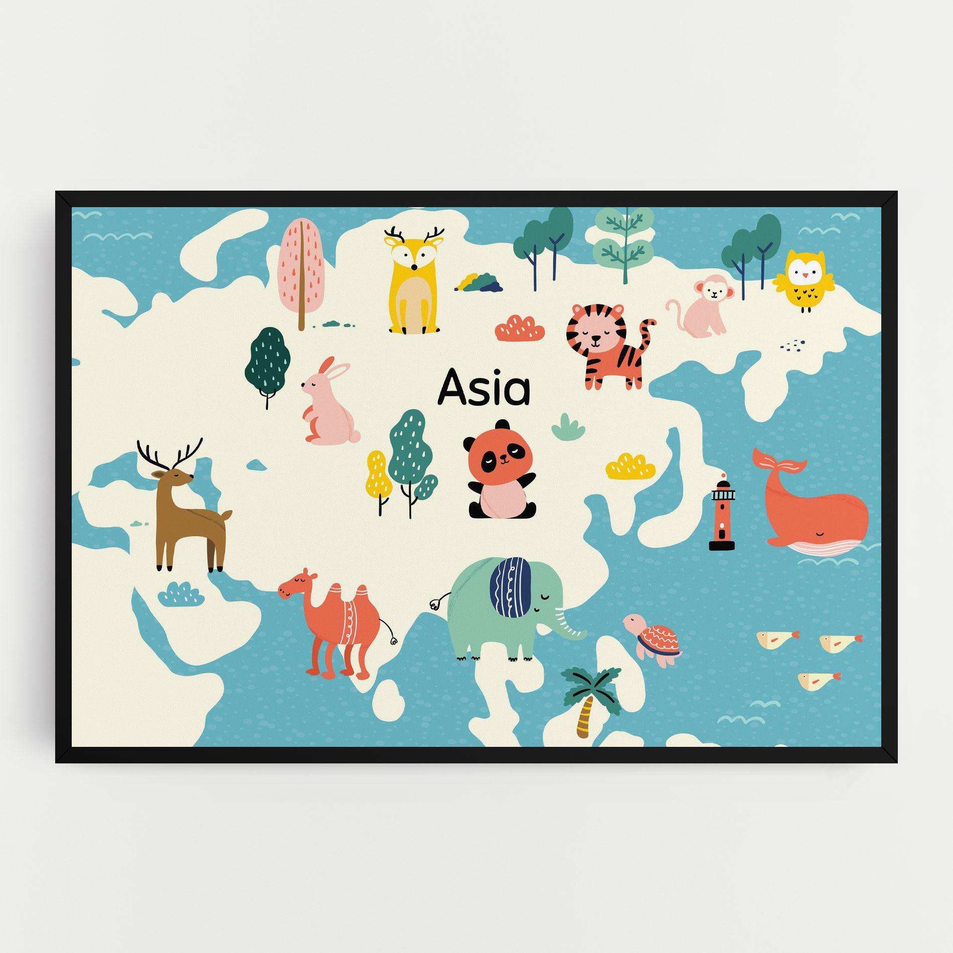 Vászonkép Asia Cute Map mockup 0