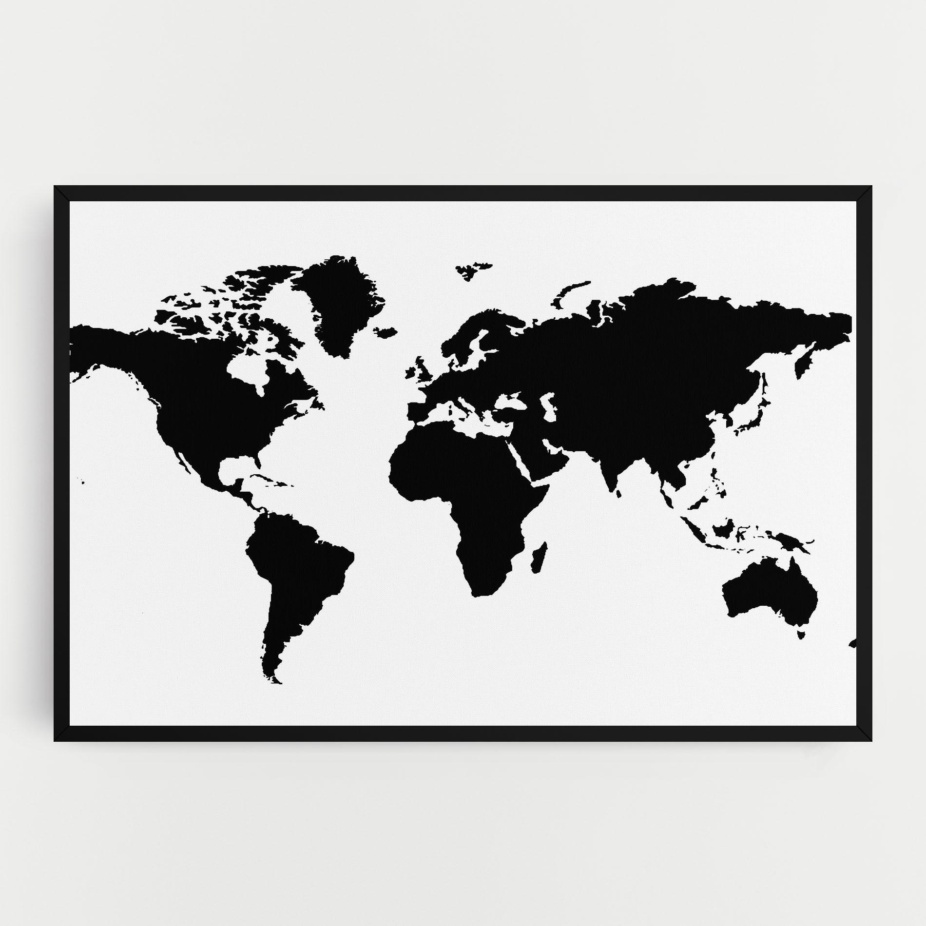 Vászonkép Global Black Map mockup 0