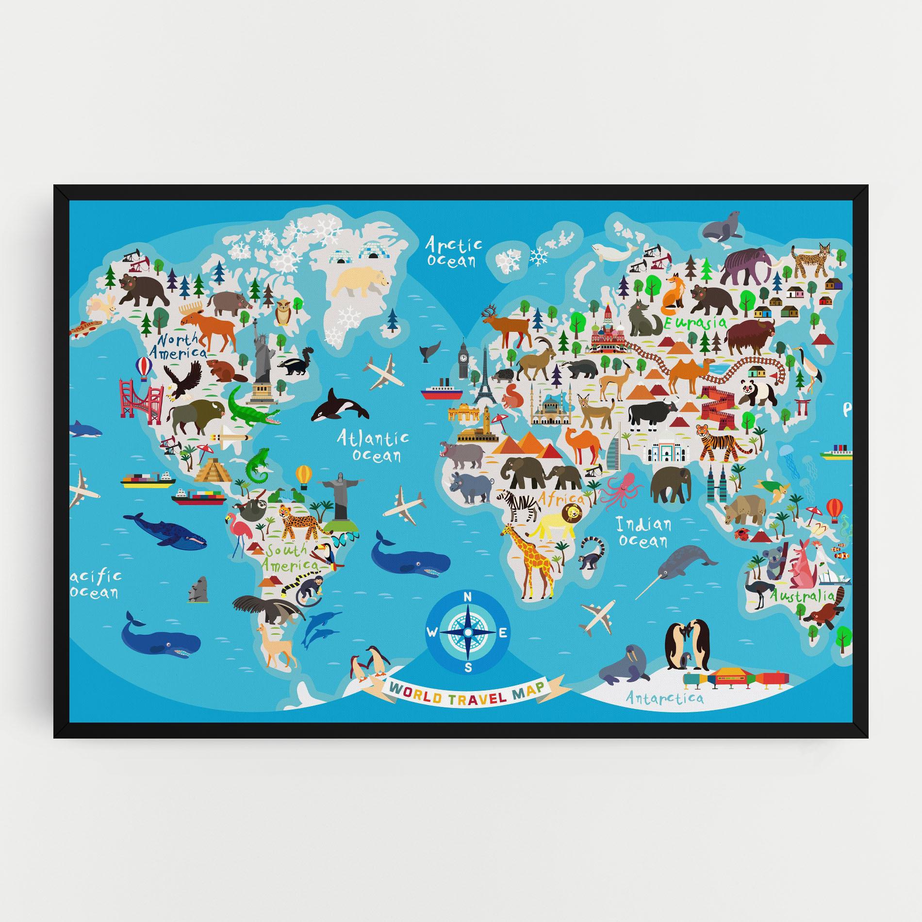 Vászonkép Travel Map mockup 0