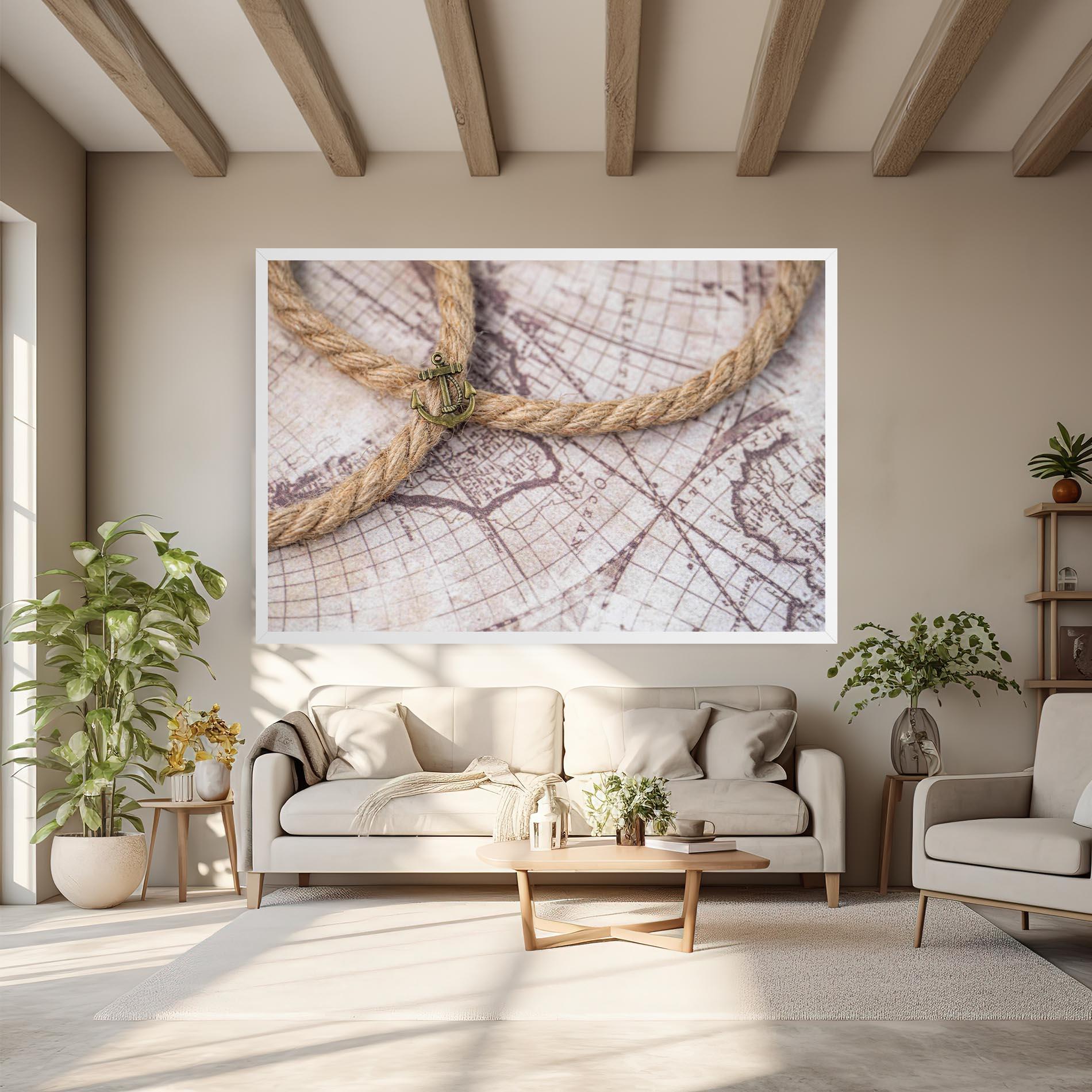 Vászonkép Anchor Map mockup 6
