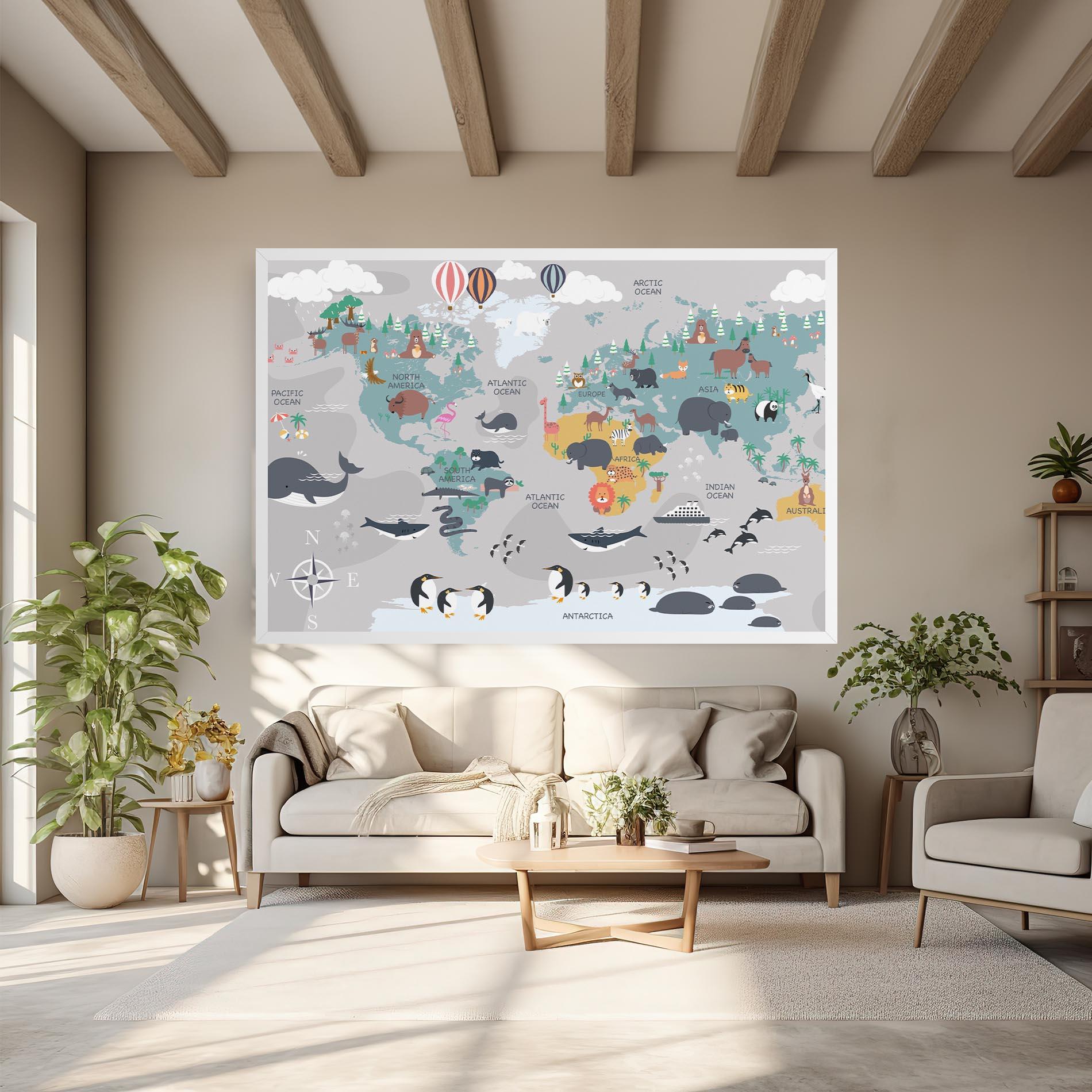 Vászonkép Cute Kids Map mockup 6