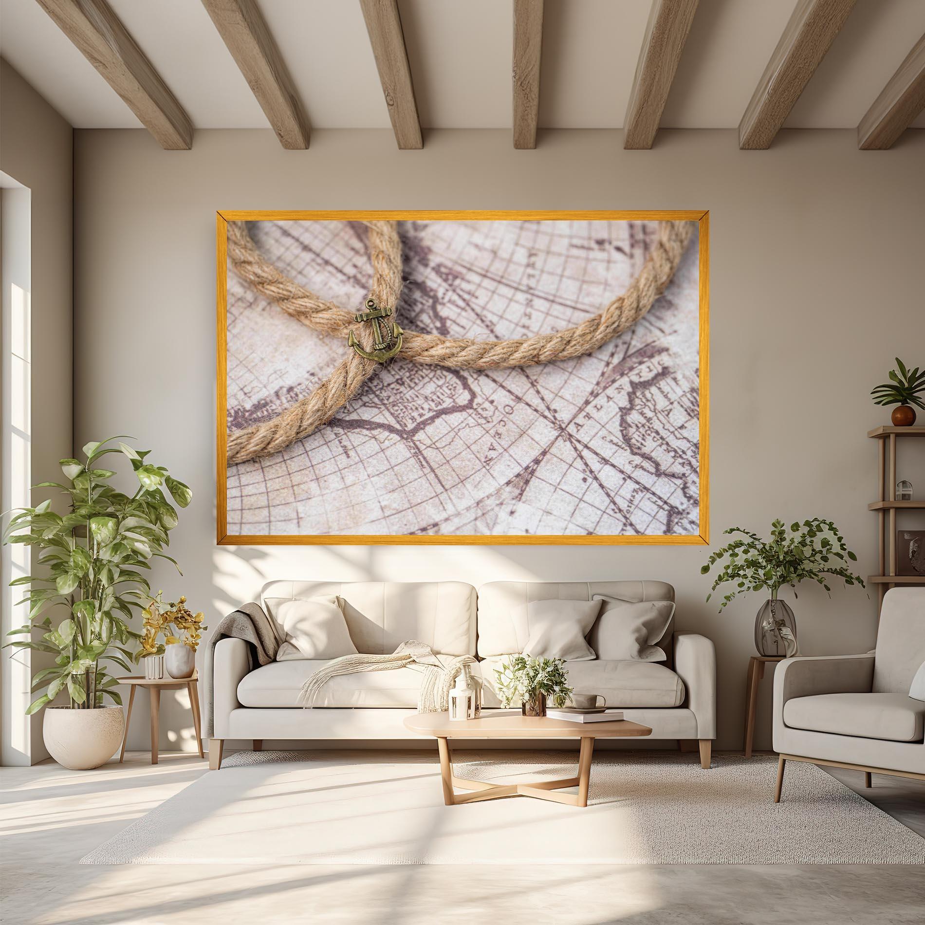 Vászonkép Anchor Map mockup 6