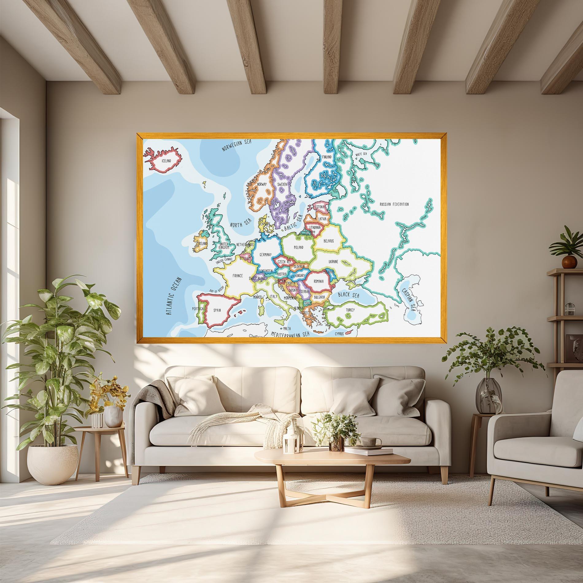 Vászonkép Europe Map mockup 6