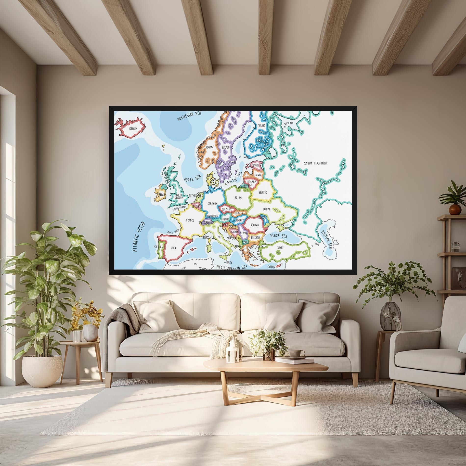 Vászonkép Europe Map mockup 6