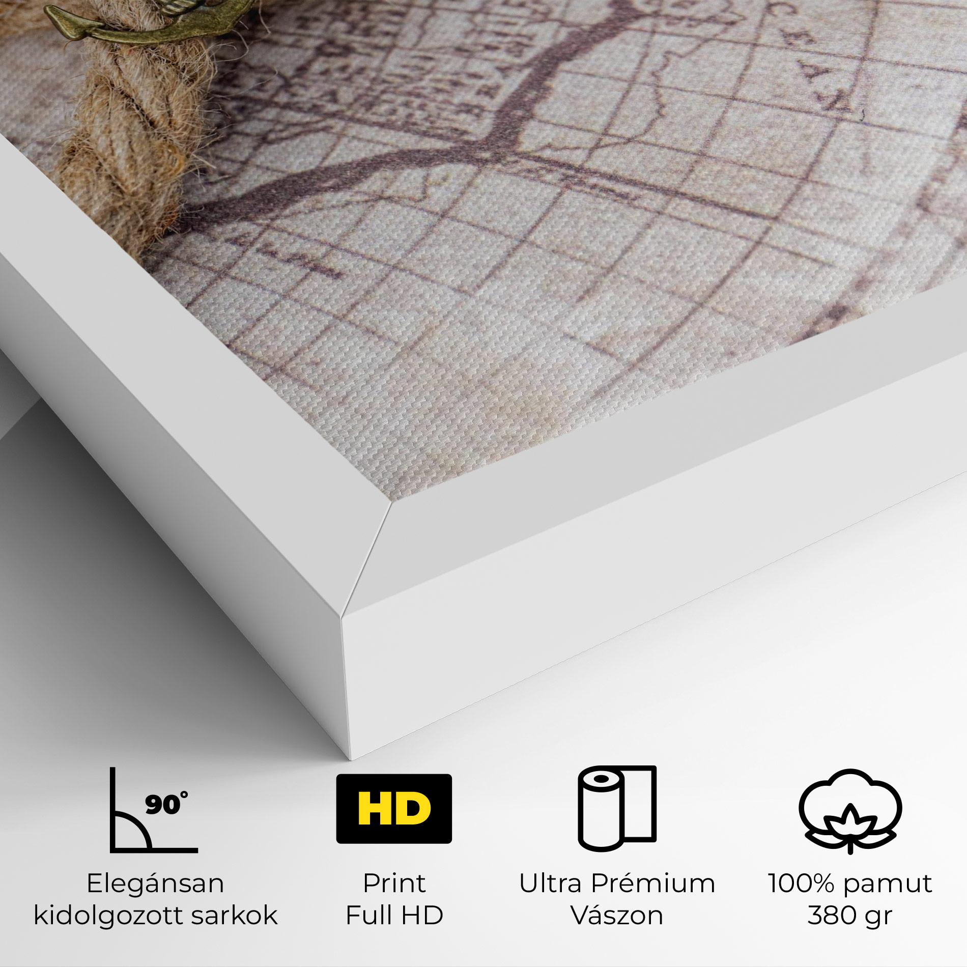 Vászonkép Anchor Map mockup 4