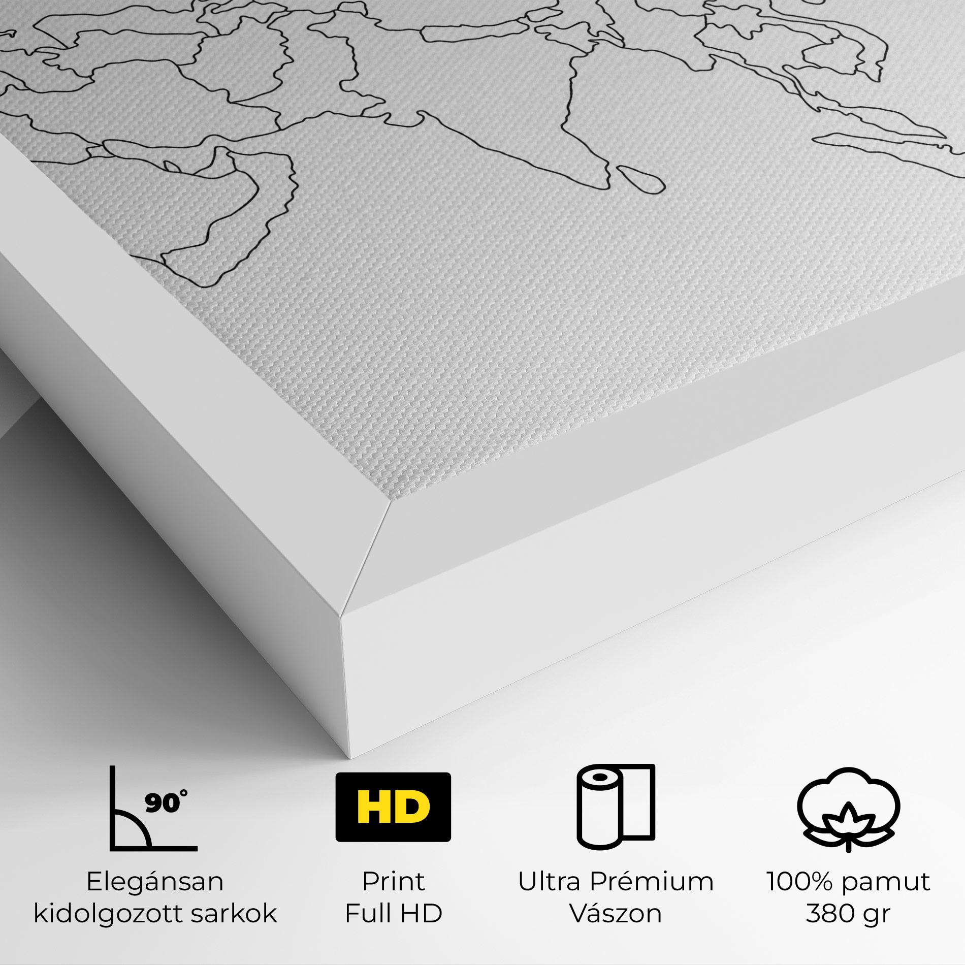 Vászonkép Asia Map Line mockup 4