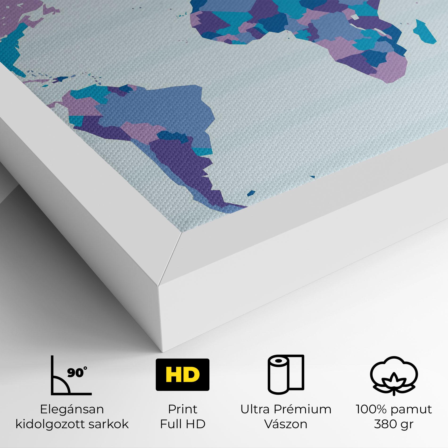 Vászonkép Blue Purple Map mockup 4