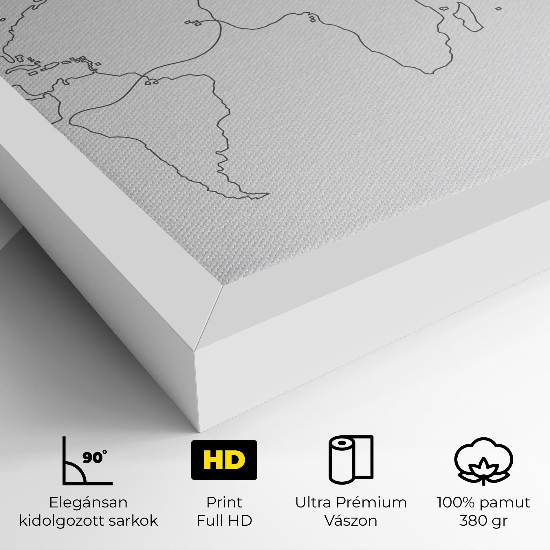 Vászonkép Continuous Line Map mockup 4
