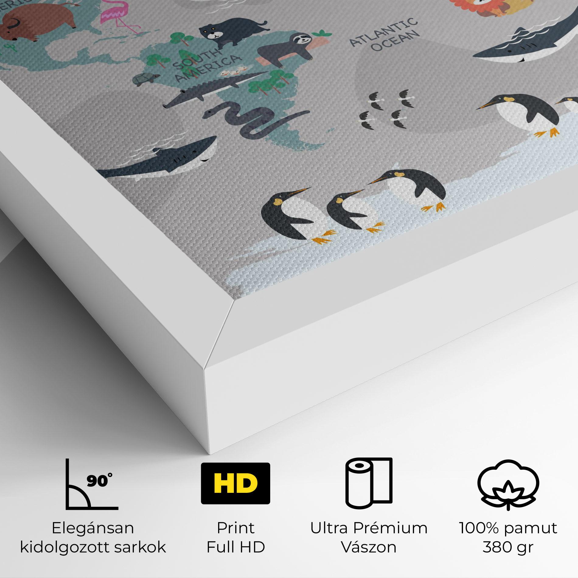 Vászonkép Cute Kids Map mockup 4