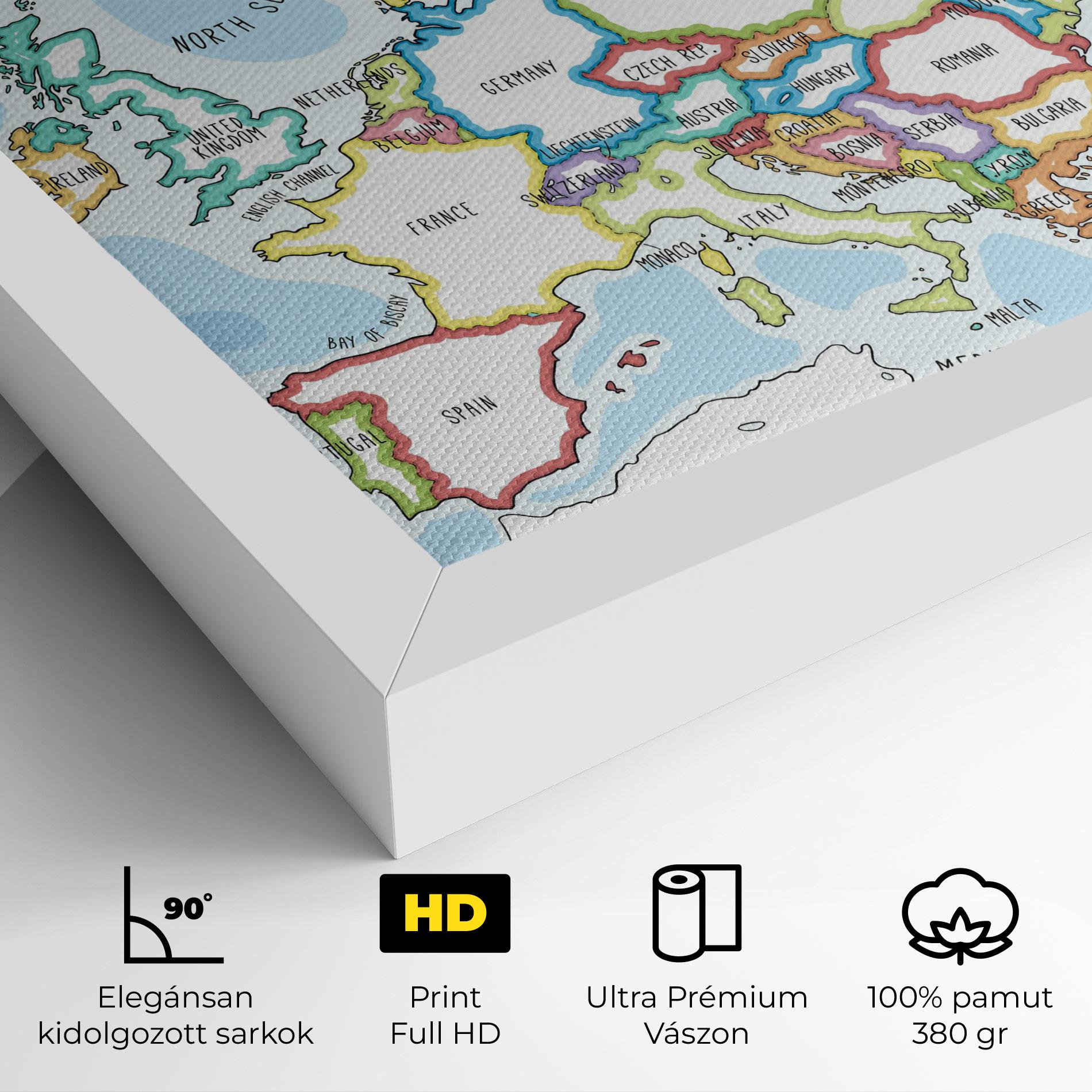 Vászonkép Europe Map mockup 4