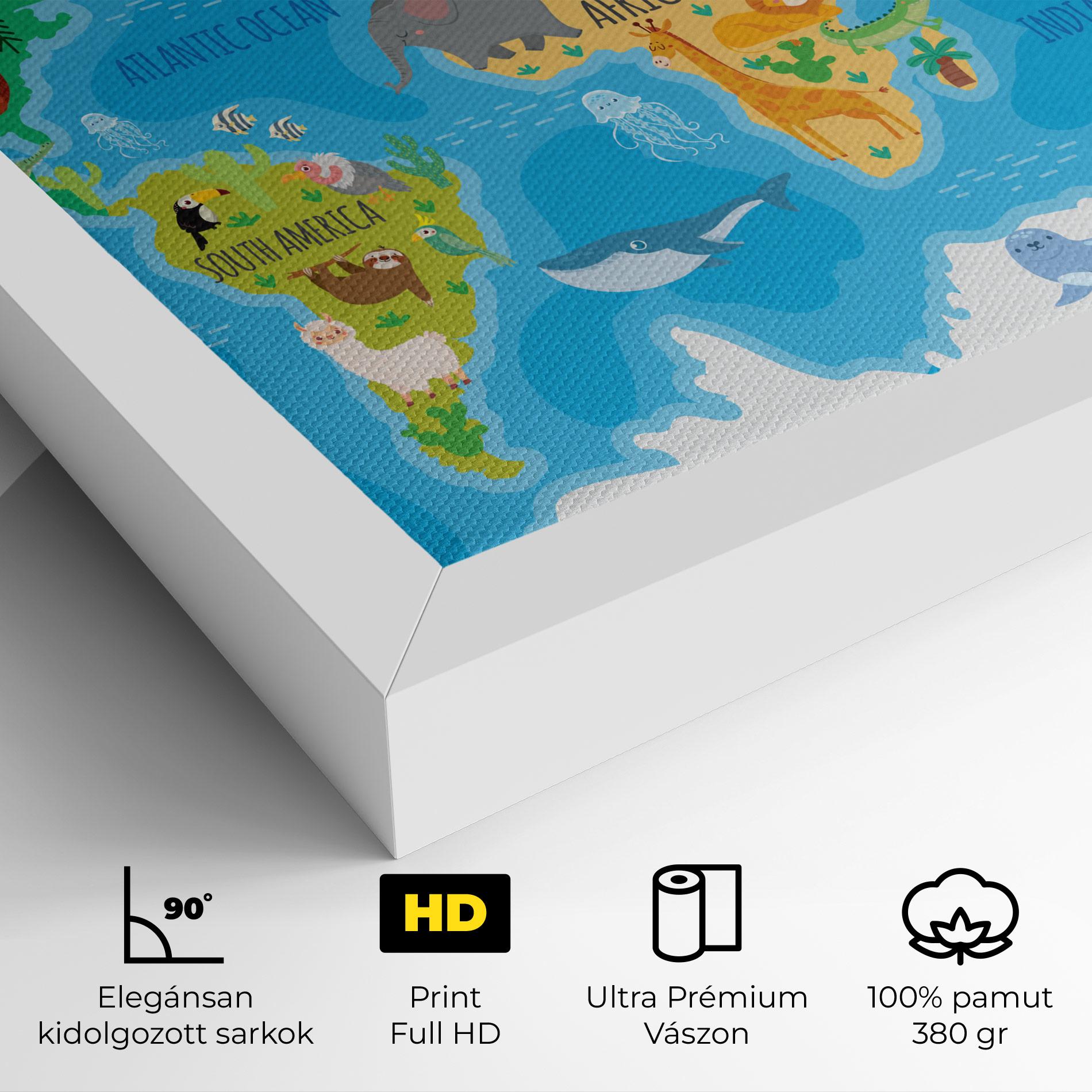 Vászonkép Worldwide Kids Map mockup 4