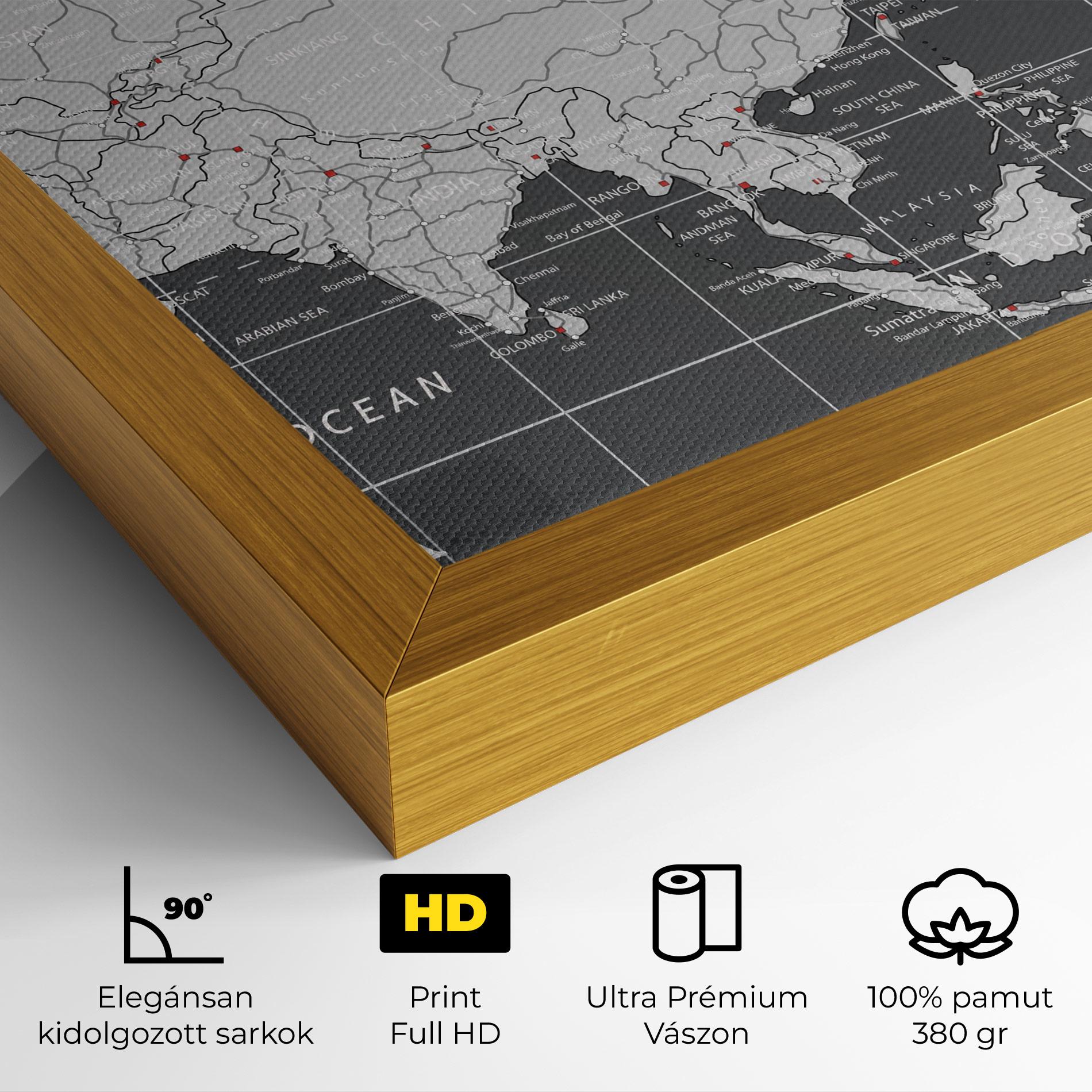 Vászonkép Asia Minimal Map mockup 4