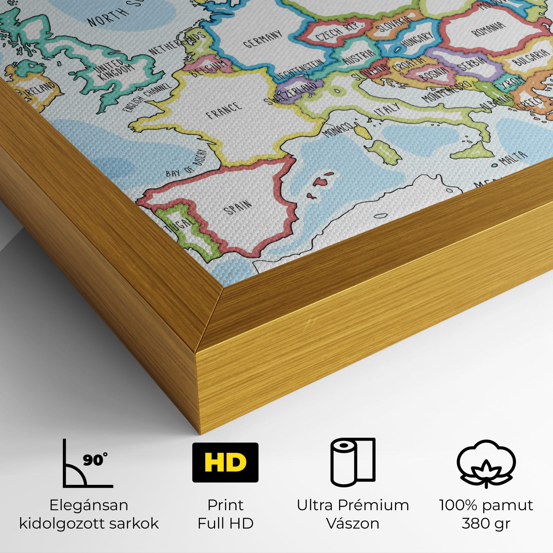 Vászonkép Europe Map mockup 4