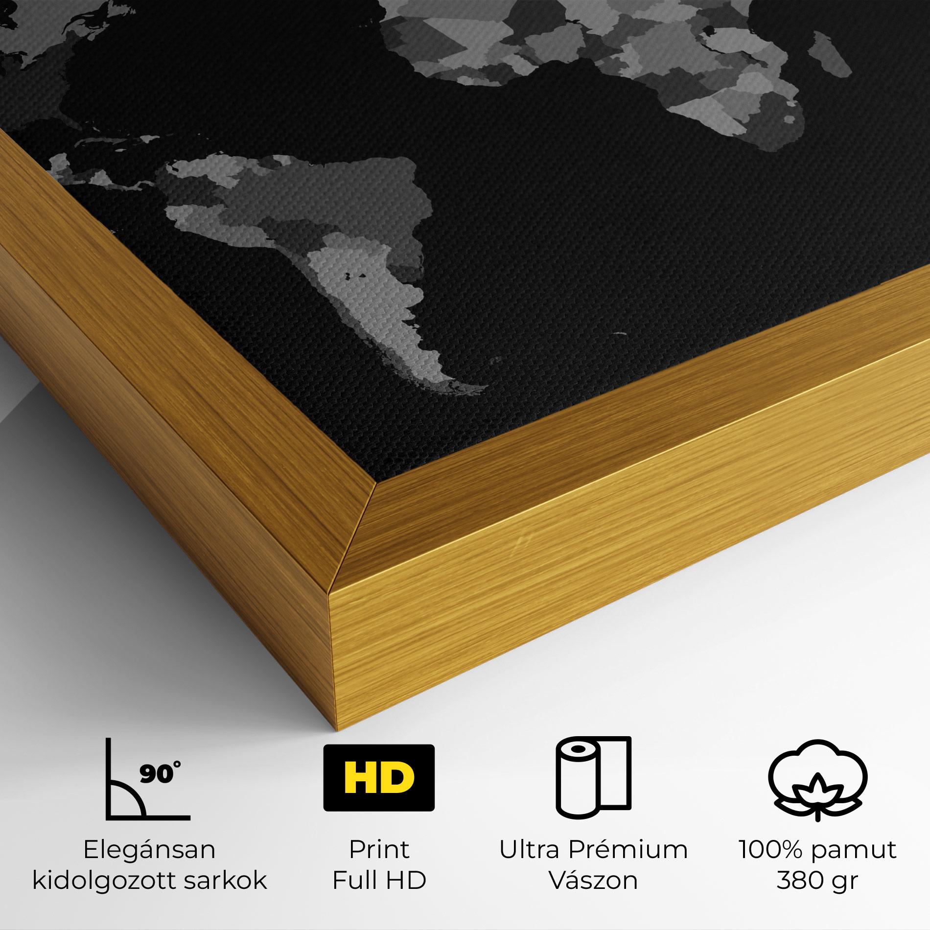 Vászonkép Grey Map World mockup 4