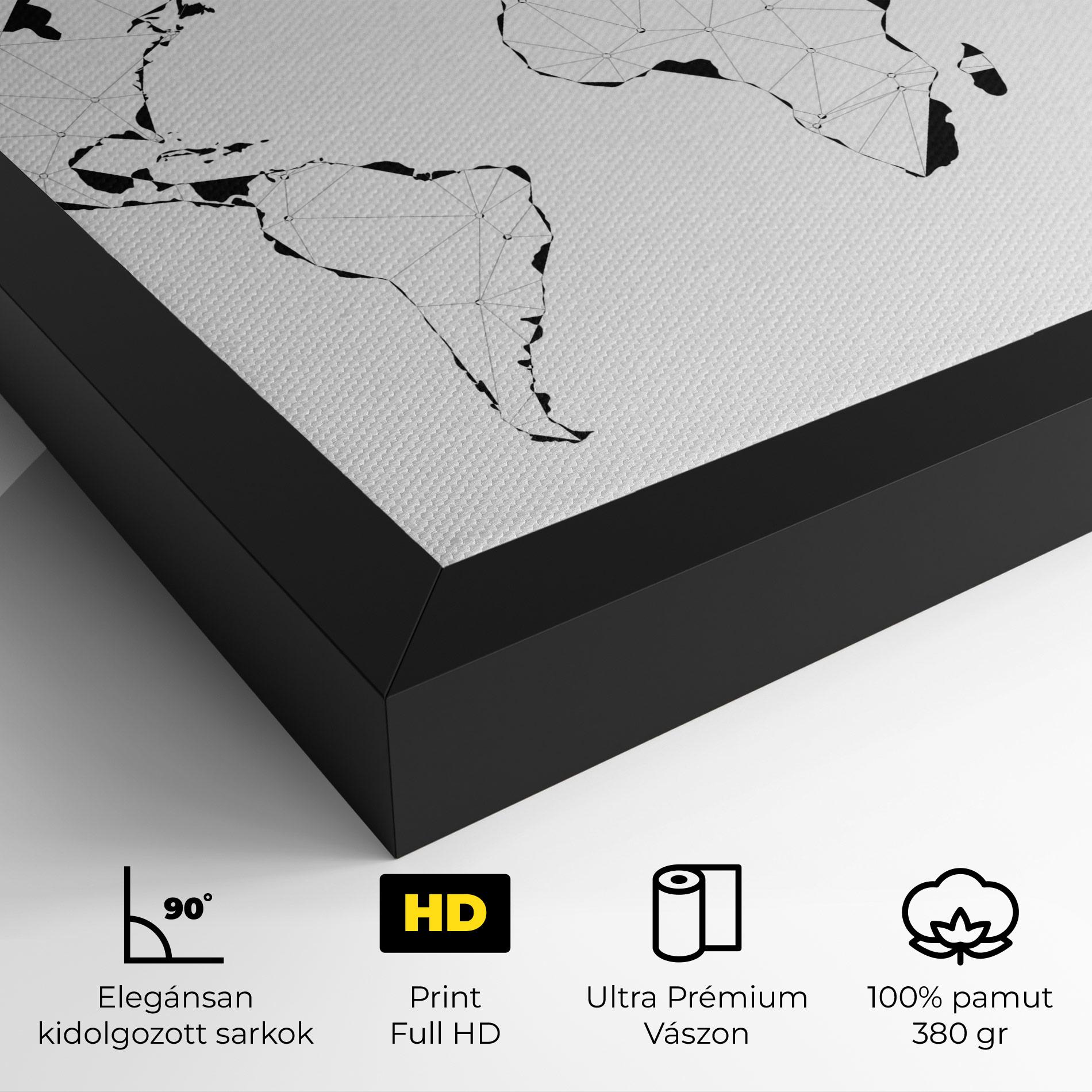 Vászonkép Black Line Map mockup 4