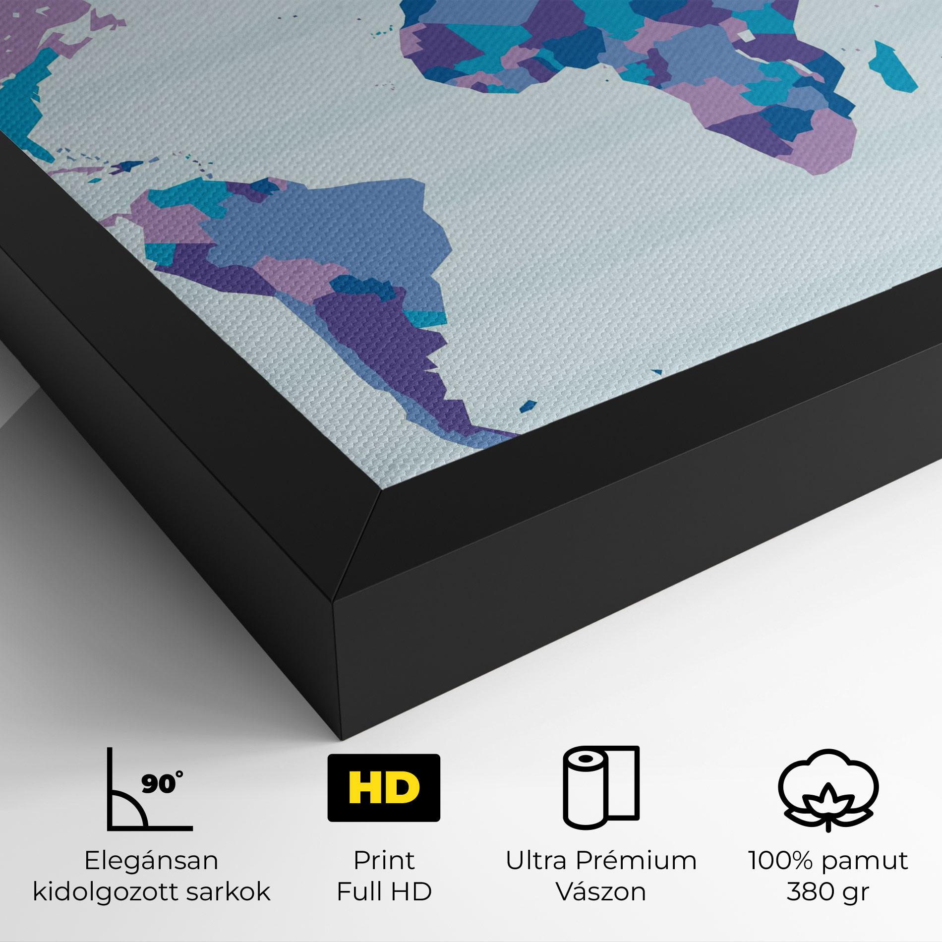 Vászonkép Blue Purple Map mockup 4