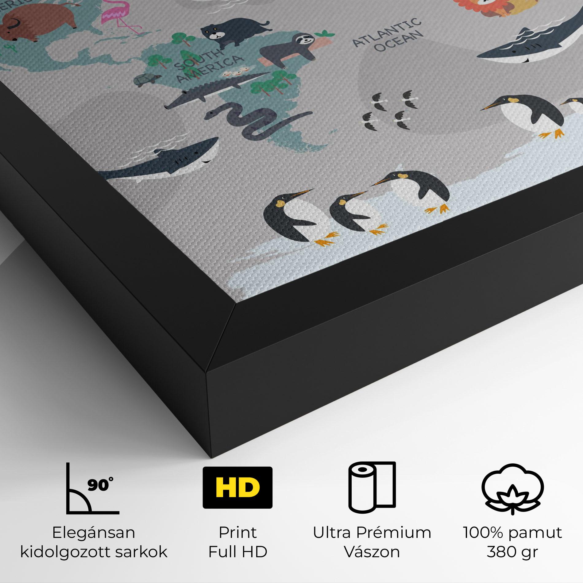 Vászonkép Cute Kids Map mockup 4