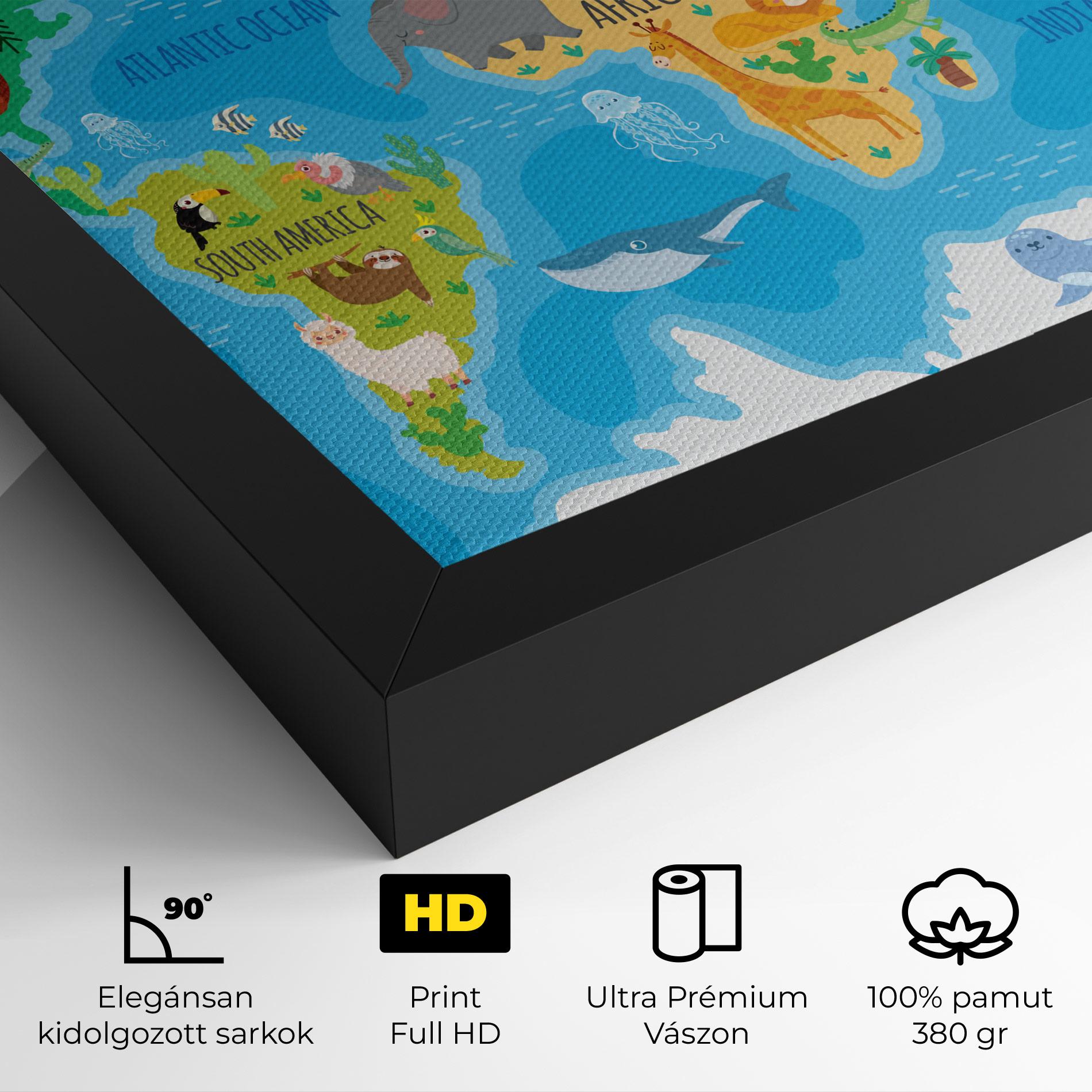 Vászonkép Worldwide Kids Map mockup 4
