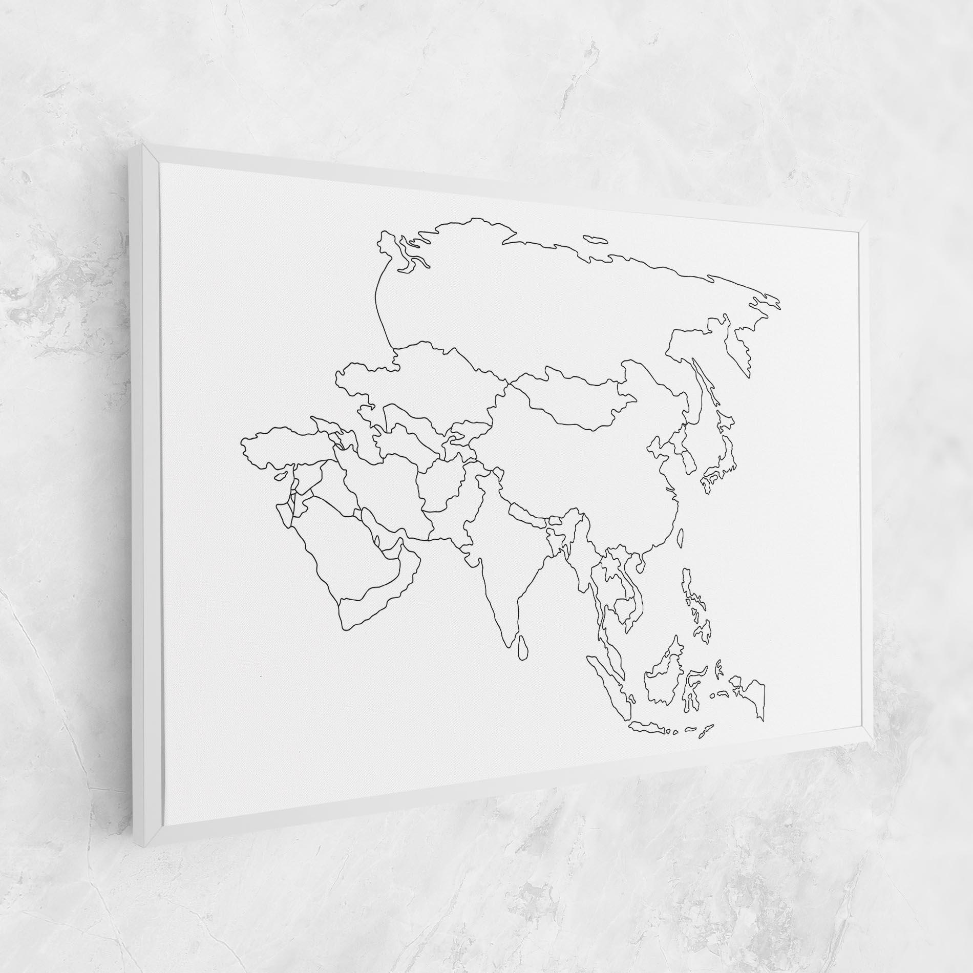 Vászonkép Asia Map Line mockup 1