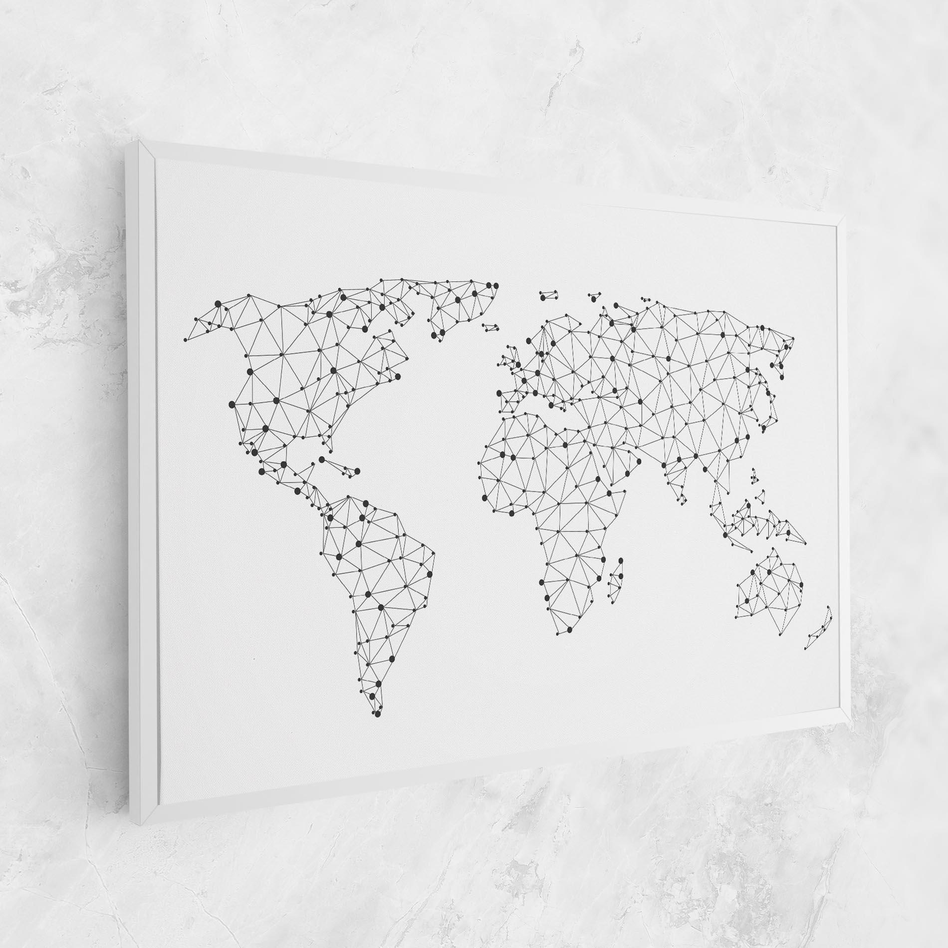 Vászonkép Black Map Line mockup 1