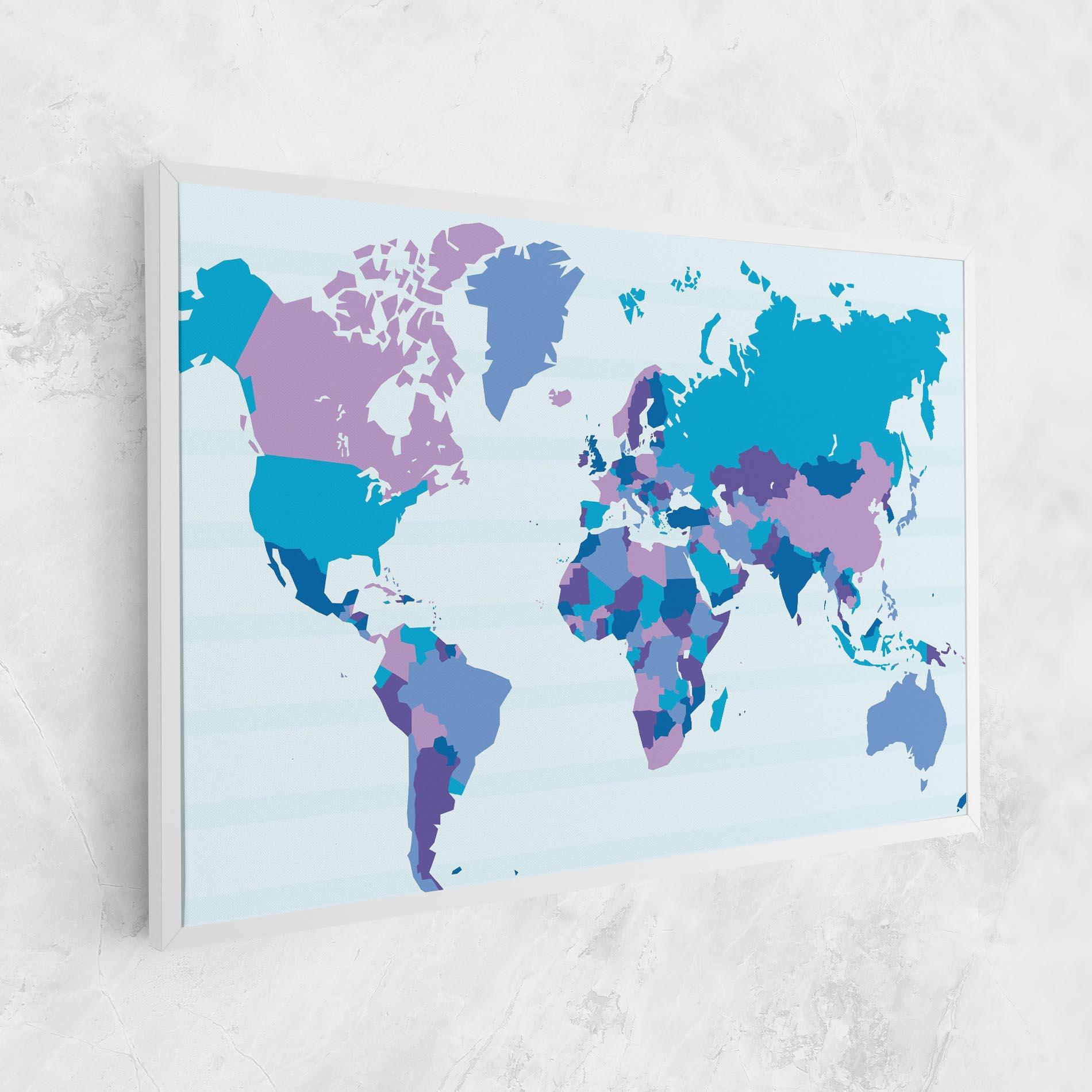 Vászonkép Blue Purple Map mockup 1