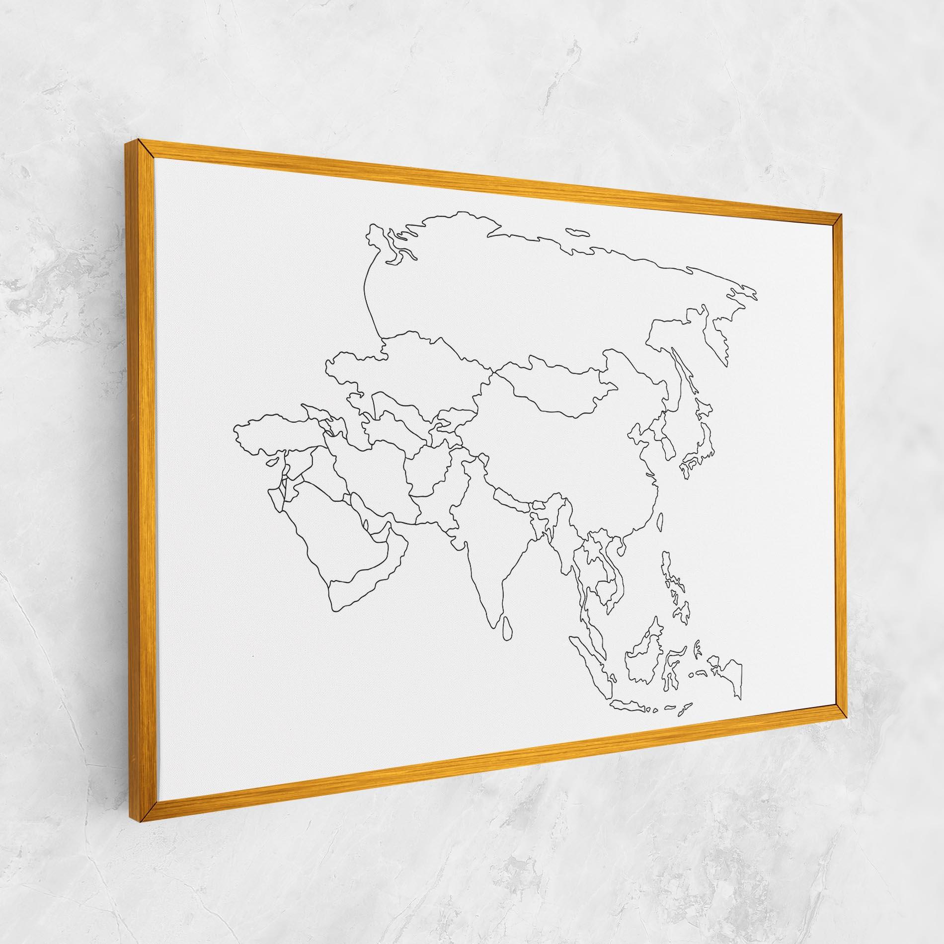 Vászonkép Asia Map Line mockup 1