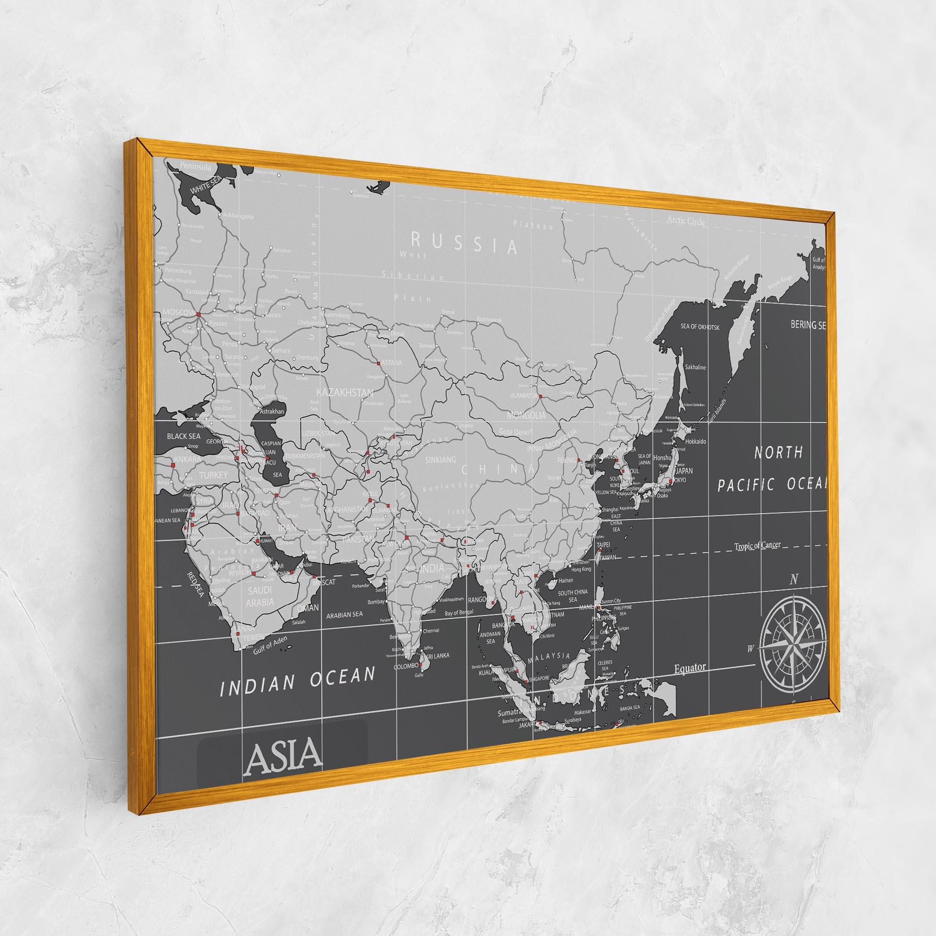 Vászonkép Asia Minimal Map mockup 1