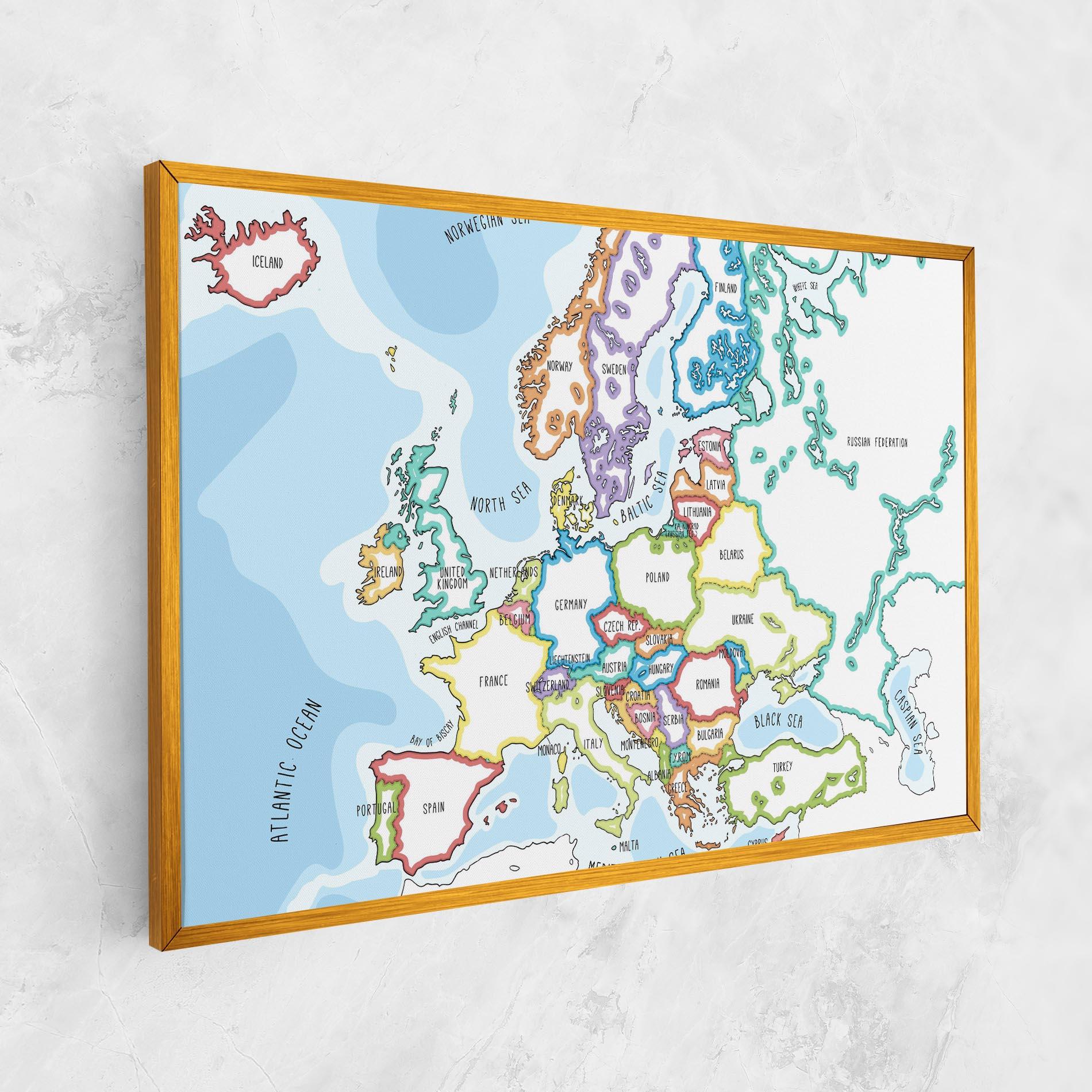 Vászonkép Europe Map mockup 1