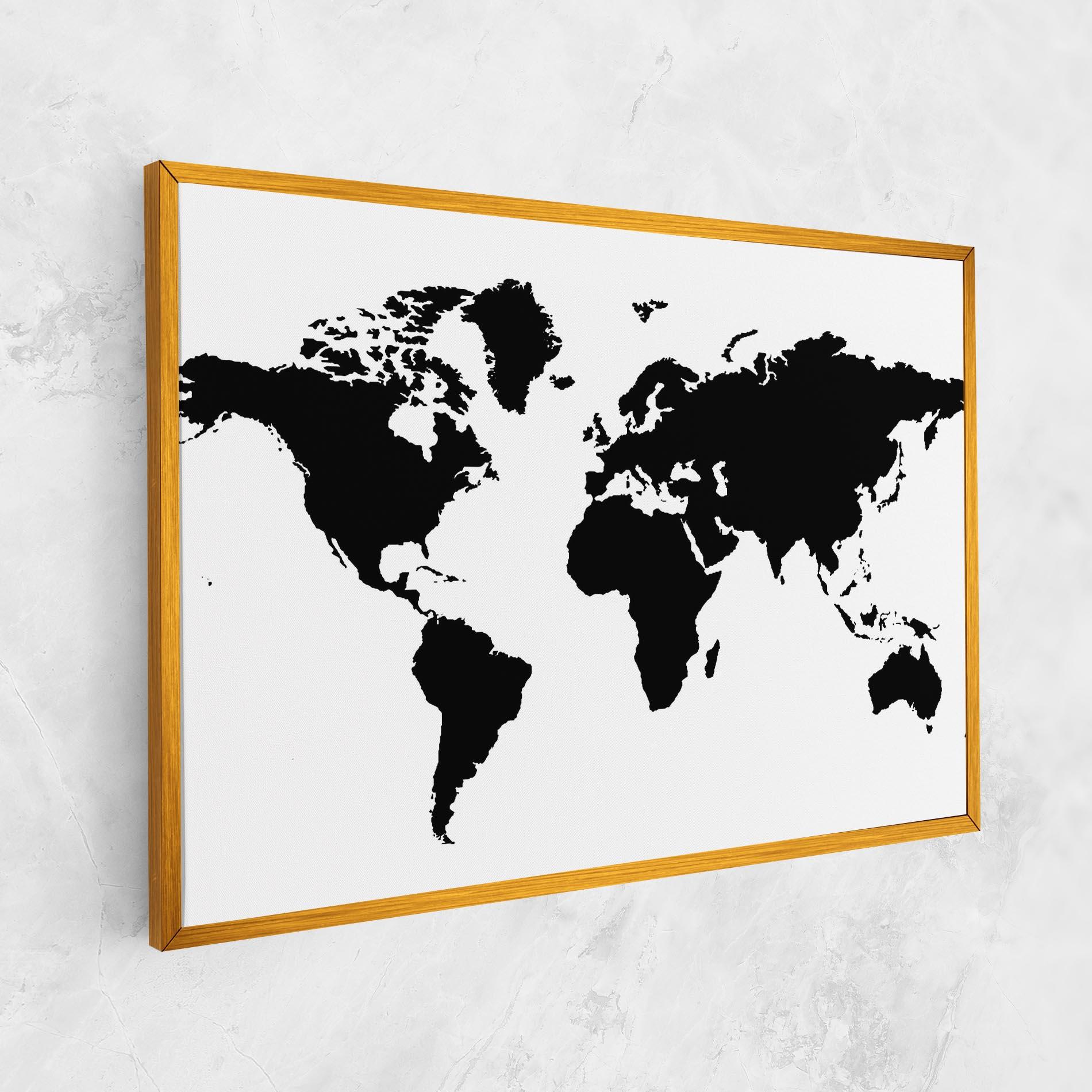 Vászonkép Global Black Map mockup 1